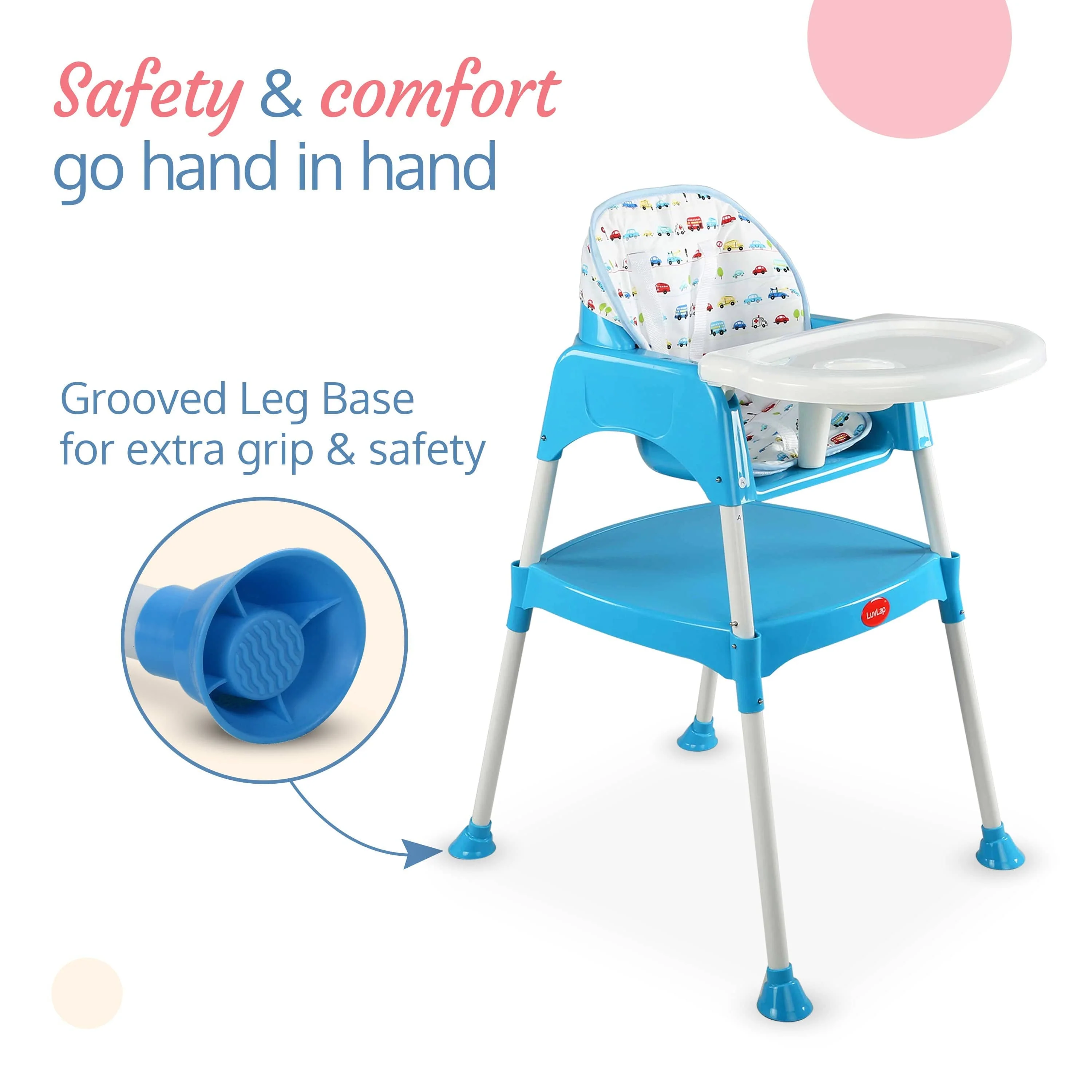 3-In-1 Baby High Chair, Blue - Image 5