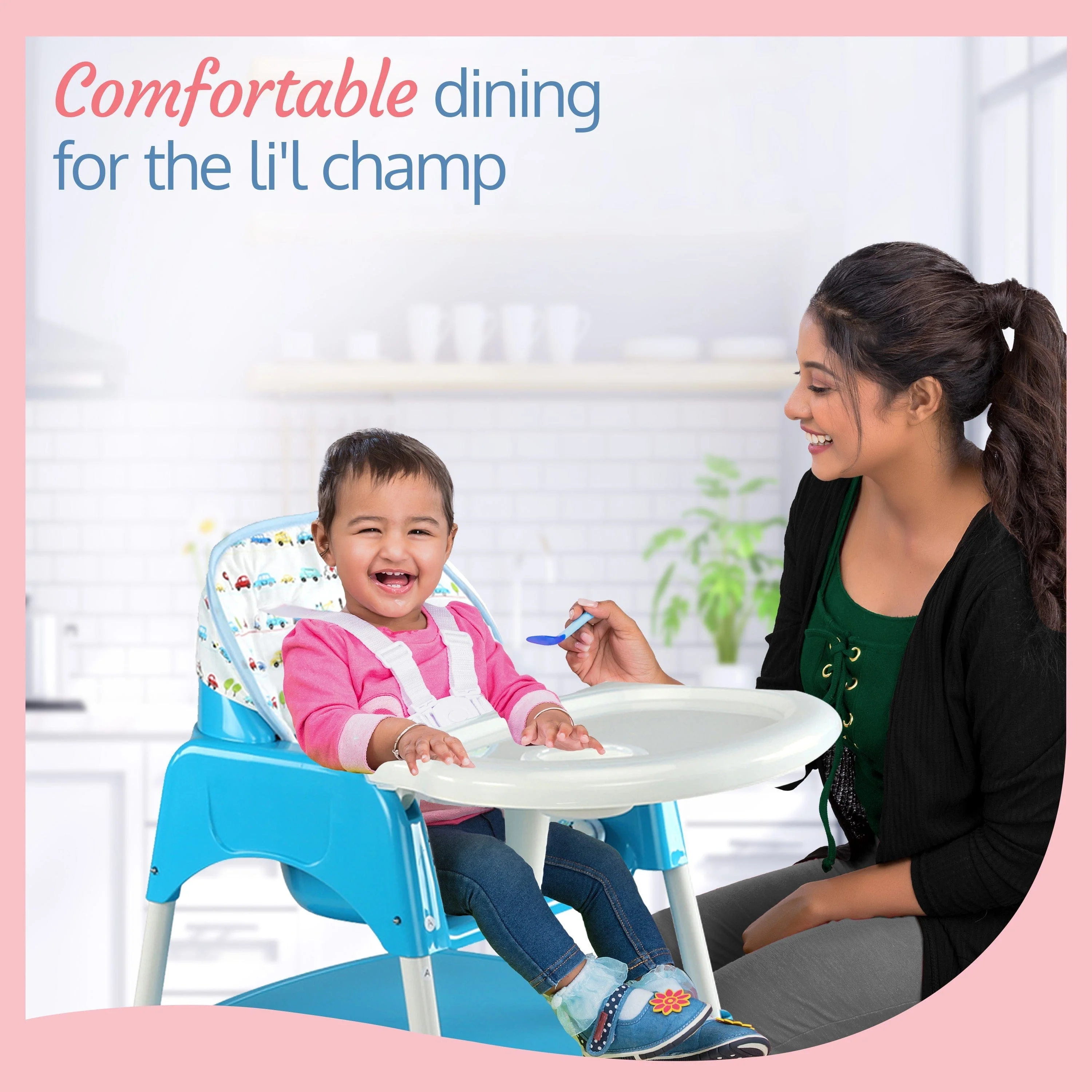 3-In-1 Baby High Chair, Blue - Image 6