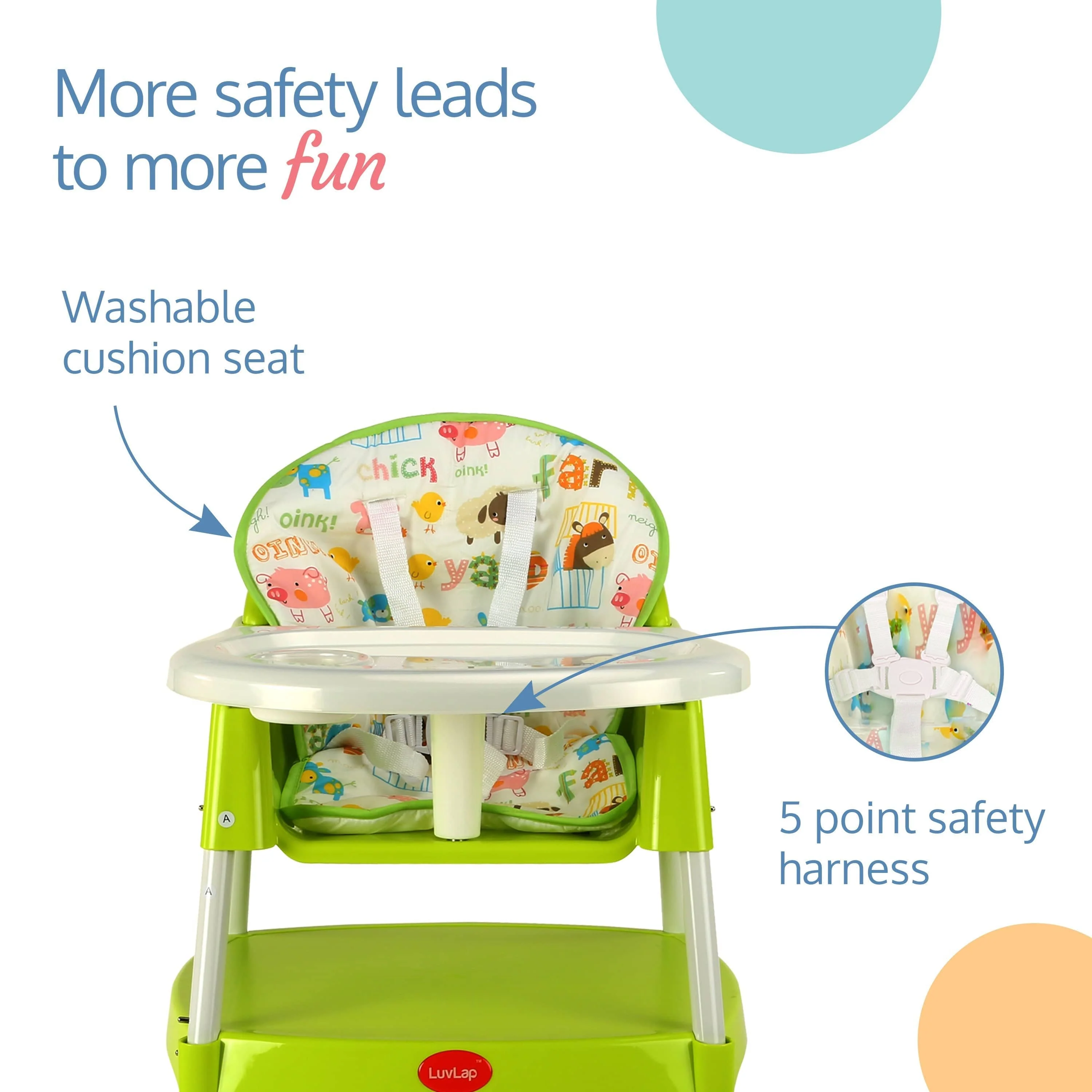 3-In-1 Baby High Chair, Green - Image 4