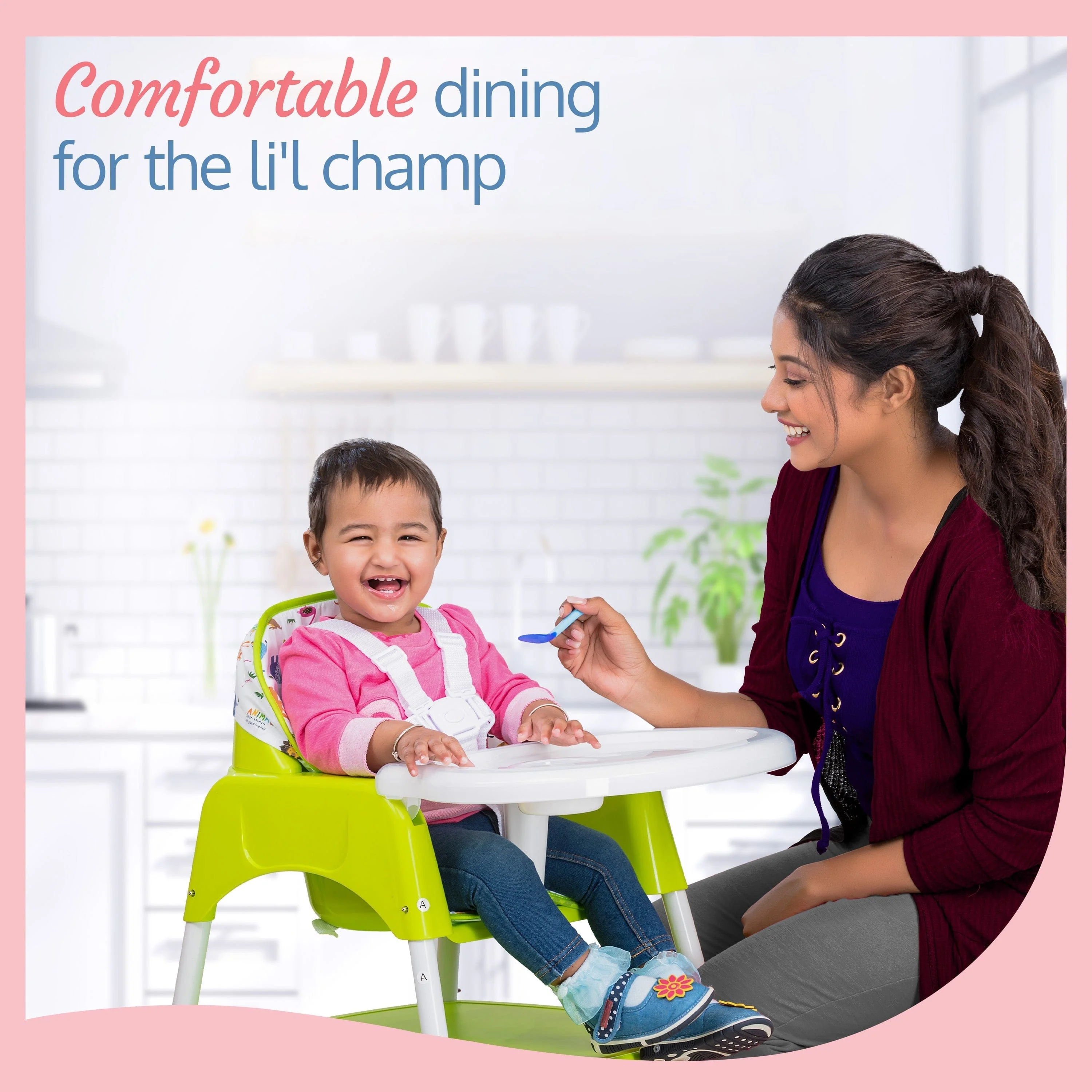 3-In-1 Baby High Chair, Green - Image 6