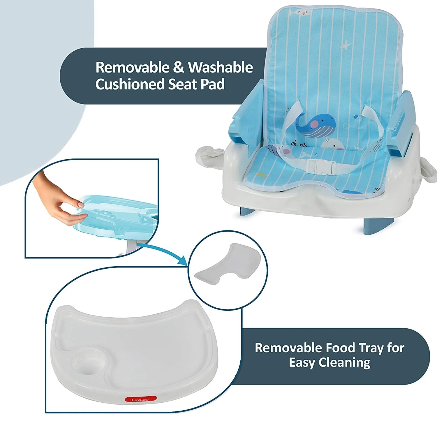 4-In-1 Baby High Chair, Blue - Image 6