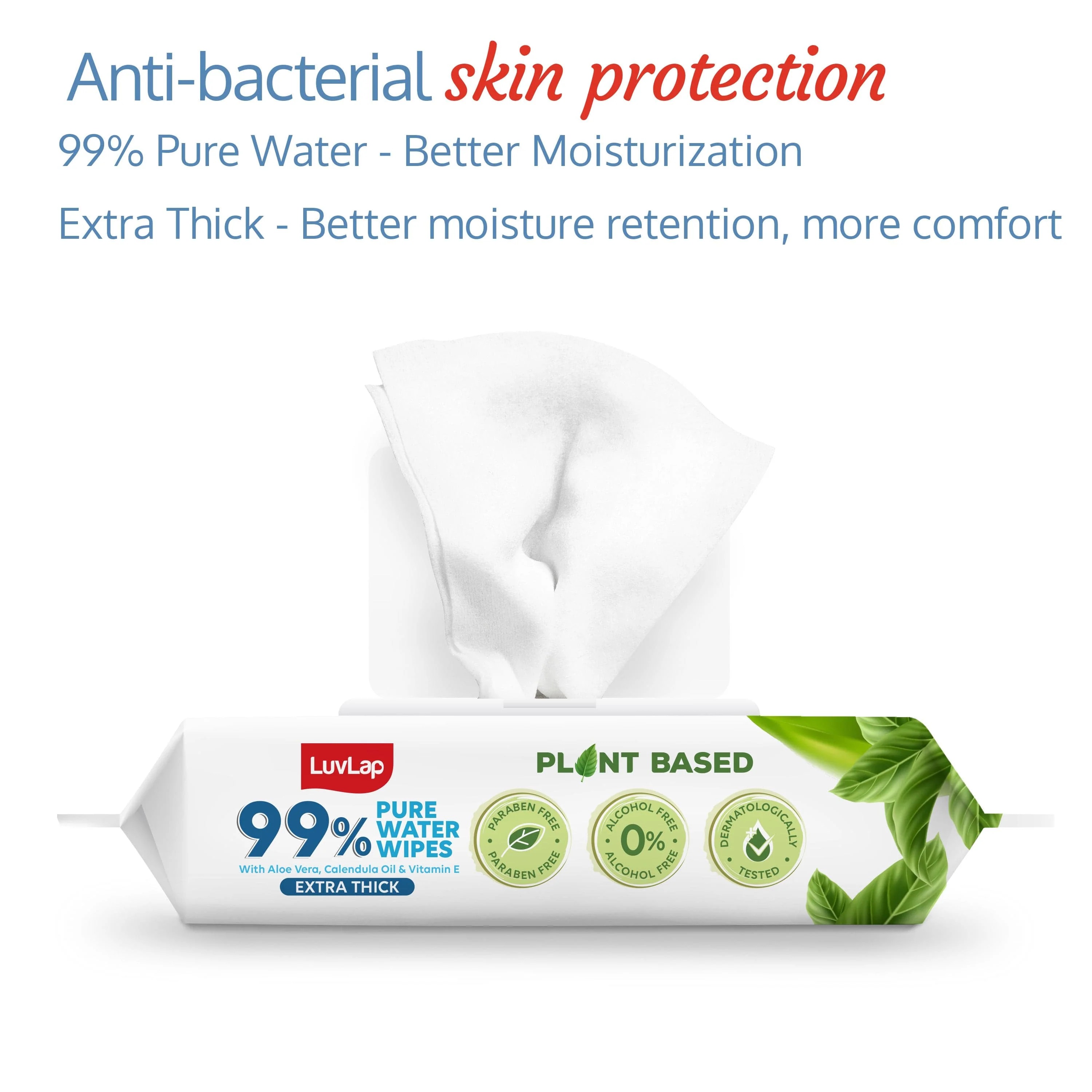 99% Pure Water Baby Wipes Extra Thick 72s - Image 5