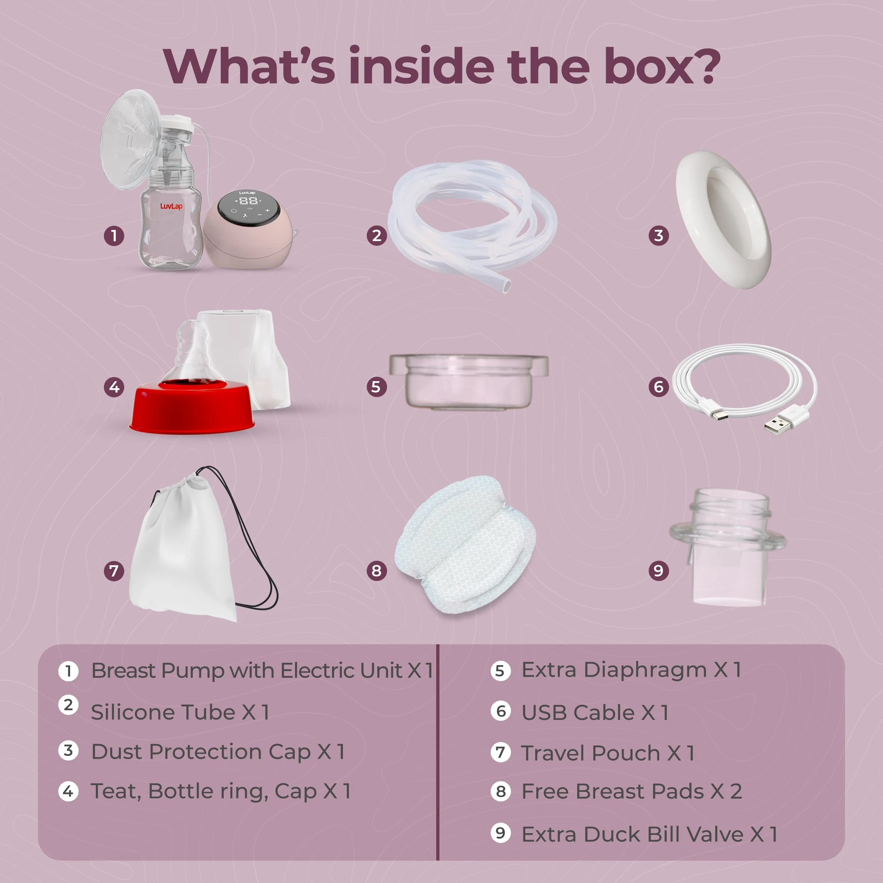 Adore Electric Breast Pump with 2 Phase Pumping, Rechargeable Battery, Digital Touch Screen, Smart Memory, Dual Power Mode, 2pcs Breast pads free, Soft & Gentle, BPA Free - Image 3