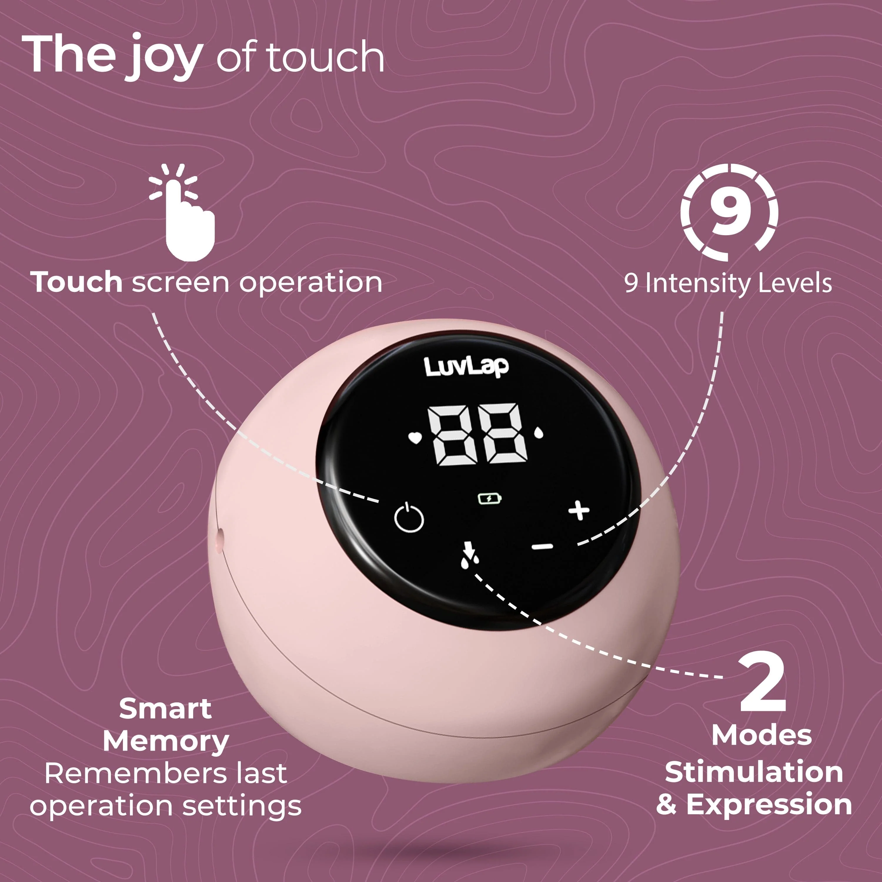 Adore Electric Breast Pump with 2 Phase Pumping, Rechargeable Battery, Digital Touch Screen, Smart Memory, Dual Power Mode, 2pcs Breast pads free, Soft & Gentle, BPA Free - Image 4