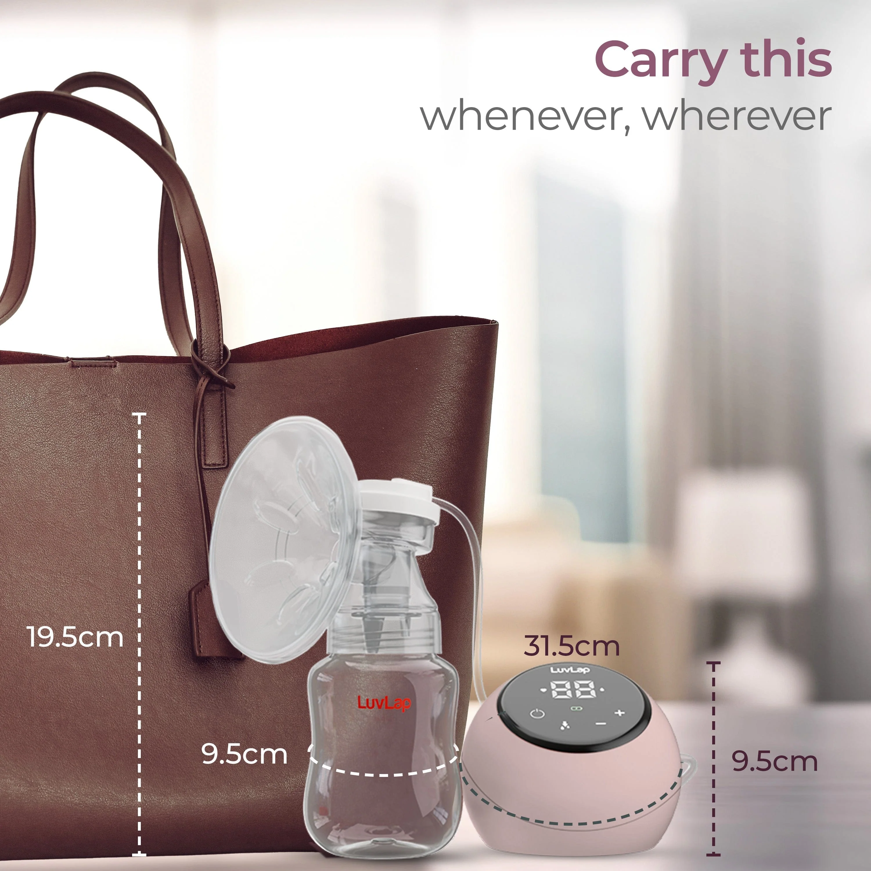 Adore Electric Breast Pump with 2 Phase Pumping, Rechargeable Battery, Digital Touch Screen, Smart Memory, Dual Power Mode, 2pcs Breast pads free, Soft & Gentle, BPA Free - Image 8