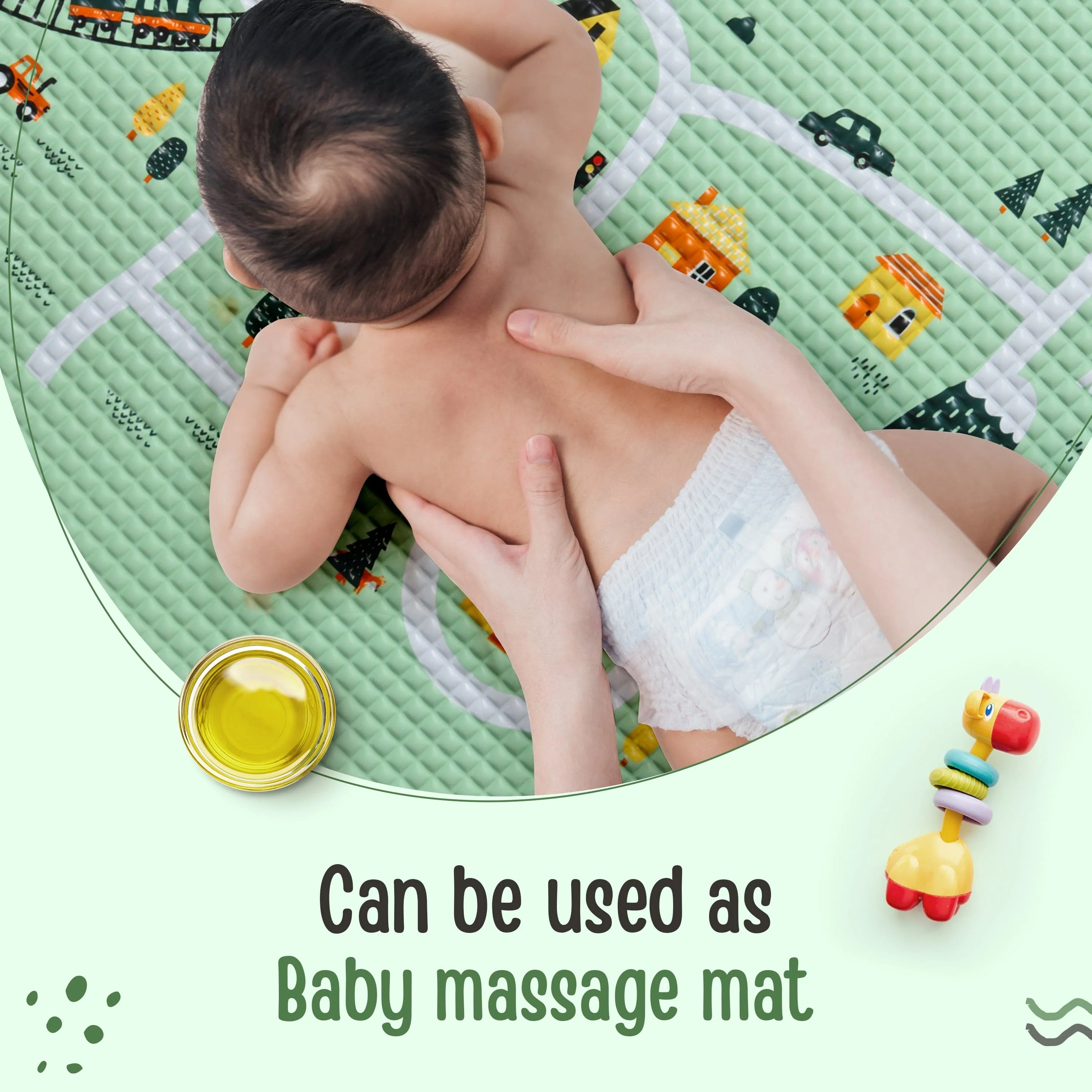 Air-Filled Waterproof Multi-Functional Baby rubber mat for Floor - Cityscape, Baby Crawling mat, Floor mat for Kids, Bed Protector, Foldable, Lightweight & Big Size 90cmx60cm, Non Toxic, Non Slip - Image 7