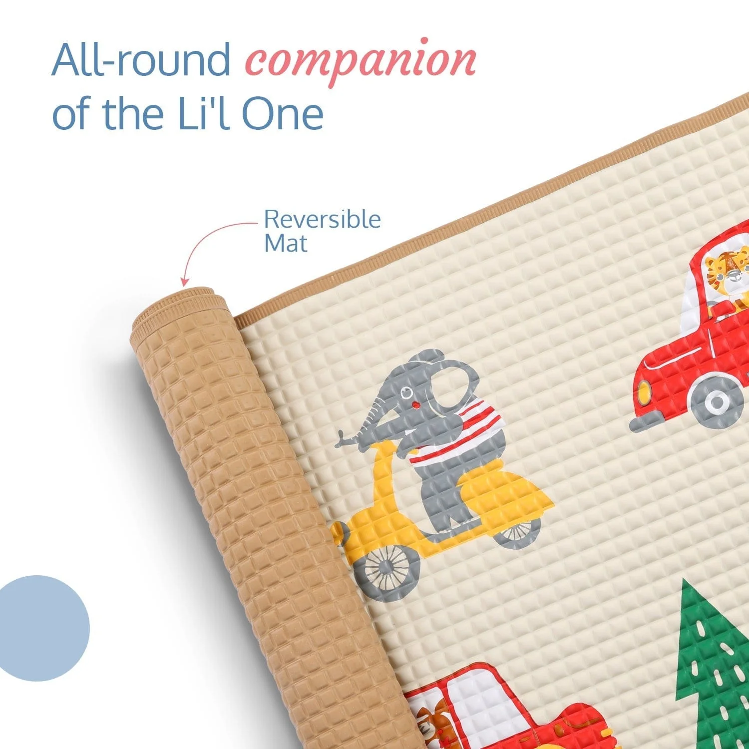 Air - Filled Waterproof Multi - Functional baby play mat for floor - Wheelie, Baby crawling mat, floor mat for kids, Bed protector, Foldable, Lightweight & Big size 90cmx60cm, Non Toxic, Non Slip - Image 3