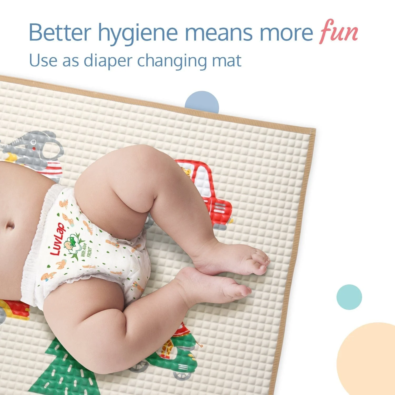 Air - Filled Waterproof Multi - Functional baby play mat for floor - Wheelie, Baby crawling mat, floor mat for kids, Bed protector, Foldable, Lightweight & Big size 90cmx60cm, Non Toxic, Non Slip - Image 5