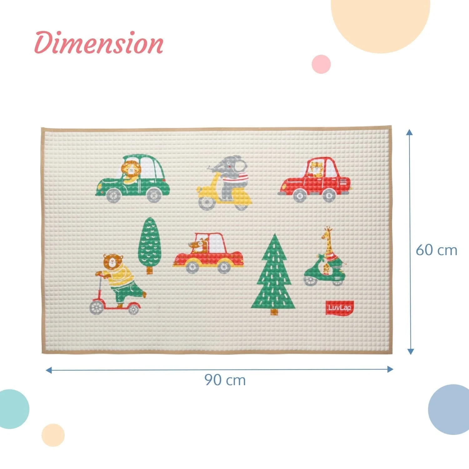 Air - Filled Waterproof Multi - Functional baby play mat for floor - Wheelie, Baby crawling mat, floor mat for kids, Bed protector, Foldable, Lightweight & Big size 90cmx60cm, Non Toxic, Non Slip - Image 6