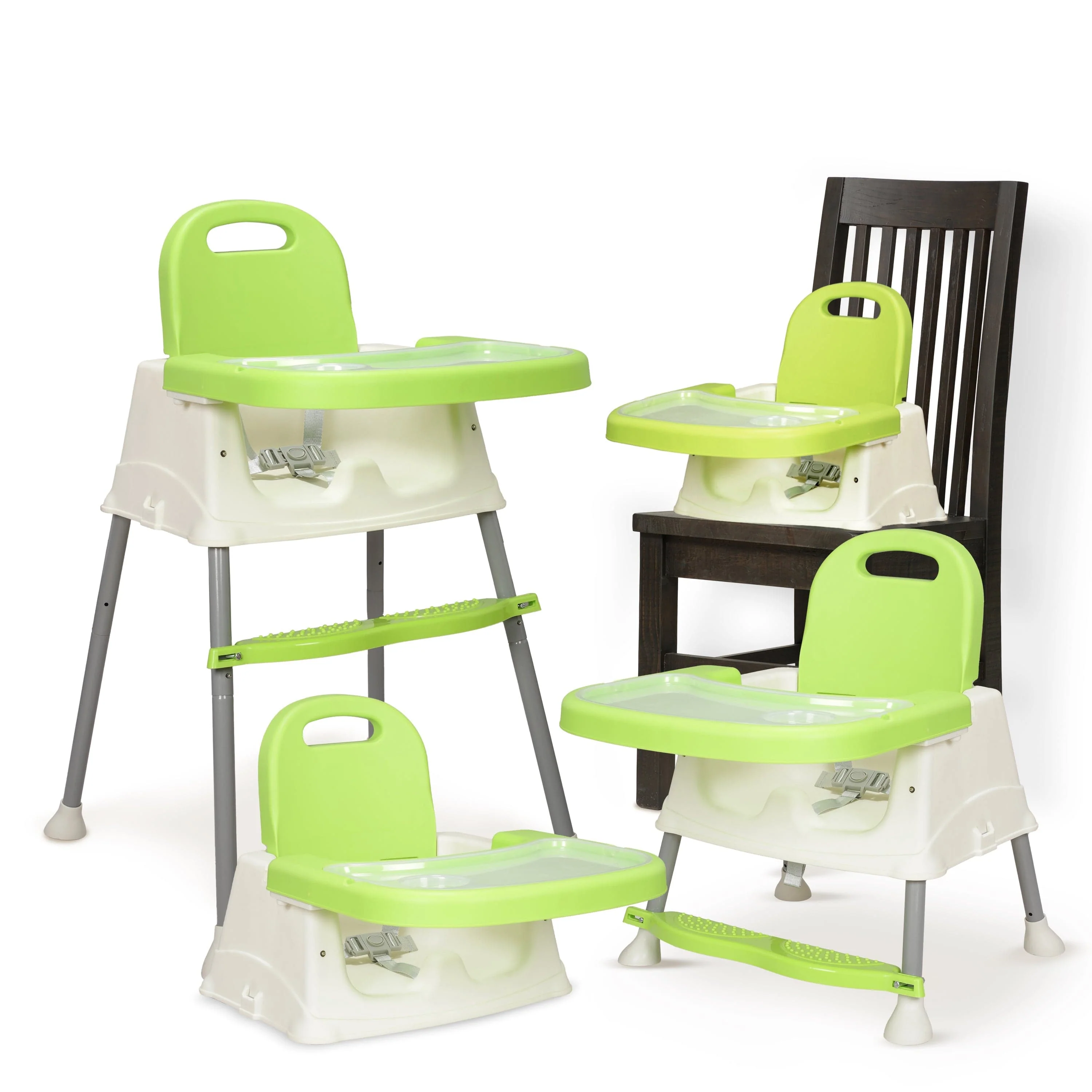 4 in 1 Convertible Baby High Chair with footrest, Convertible to High Chair, Low Chair, & Booster Seat, Essential for Baby Feeding (Green) - Image 8