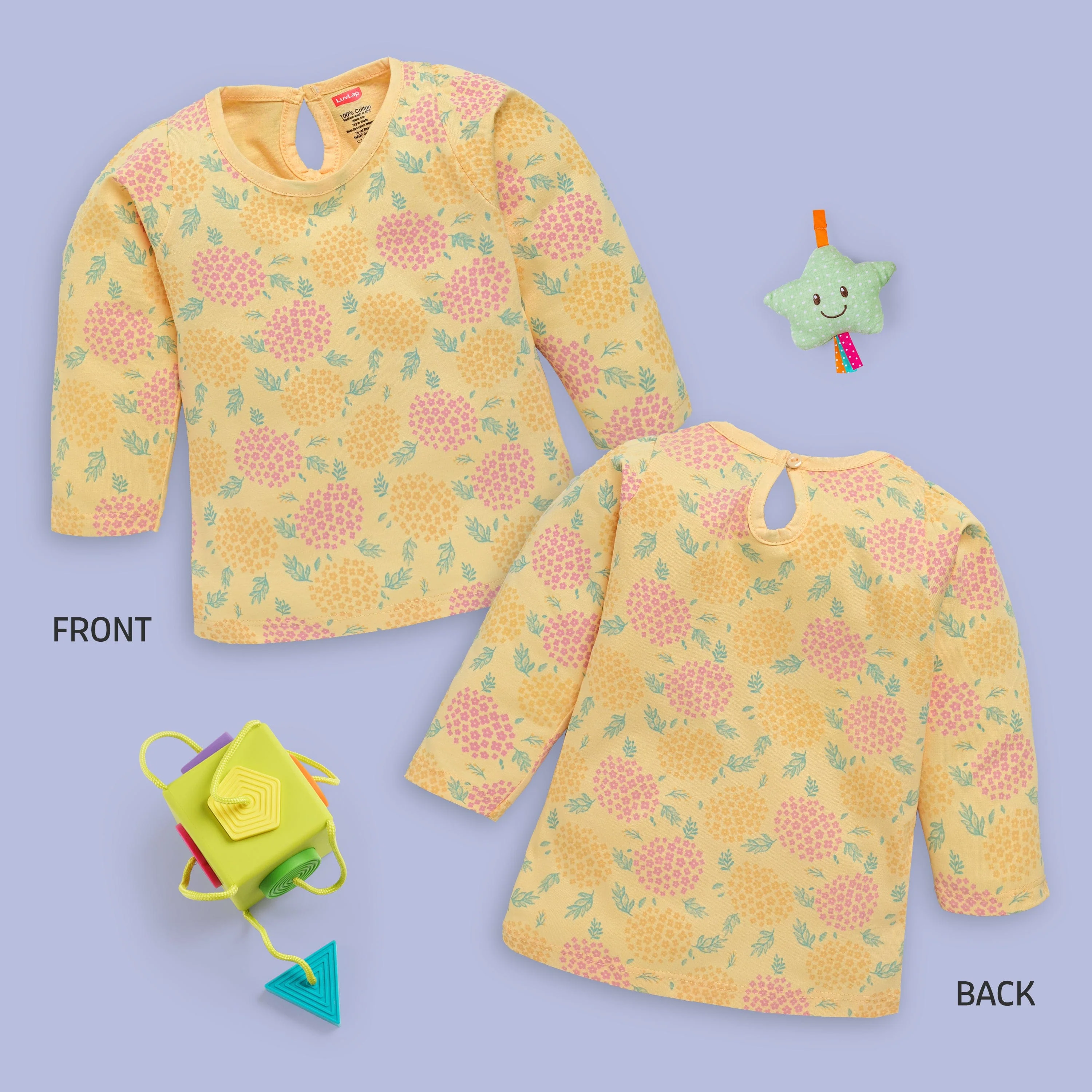 Baby Girls Pack Of 4 Full Sleeve Top 100% Cotton - Image 4