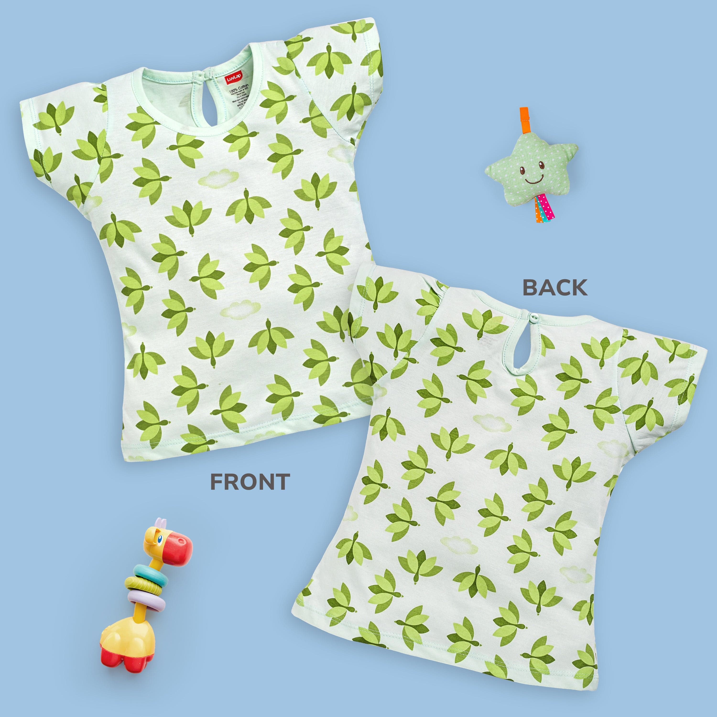 Baby Girls Pack Of 5 Half Sleeve Top 100% Cotton - Image 3