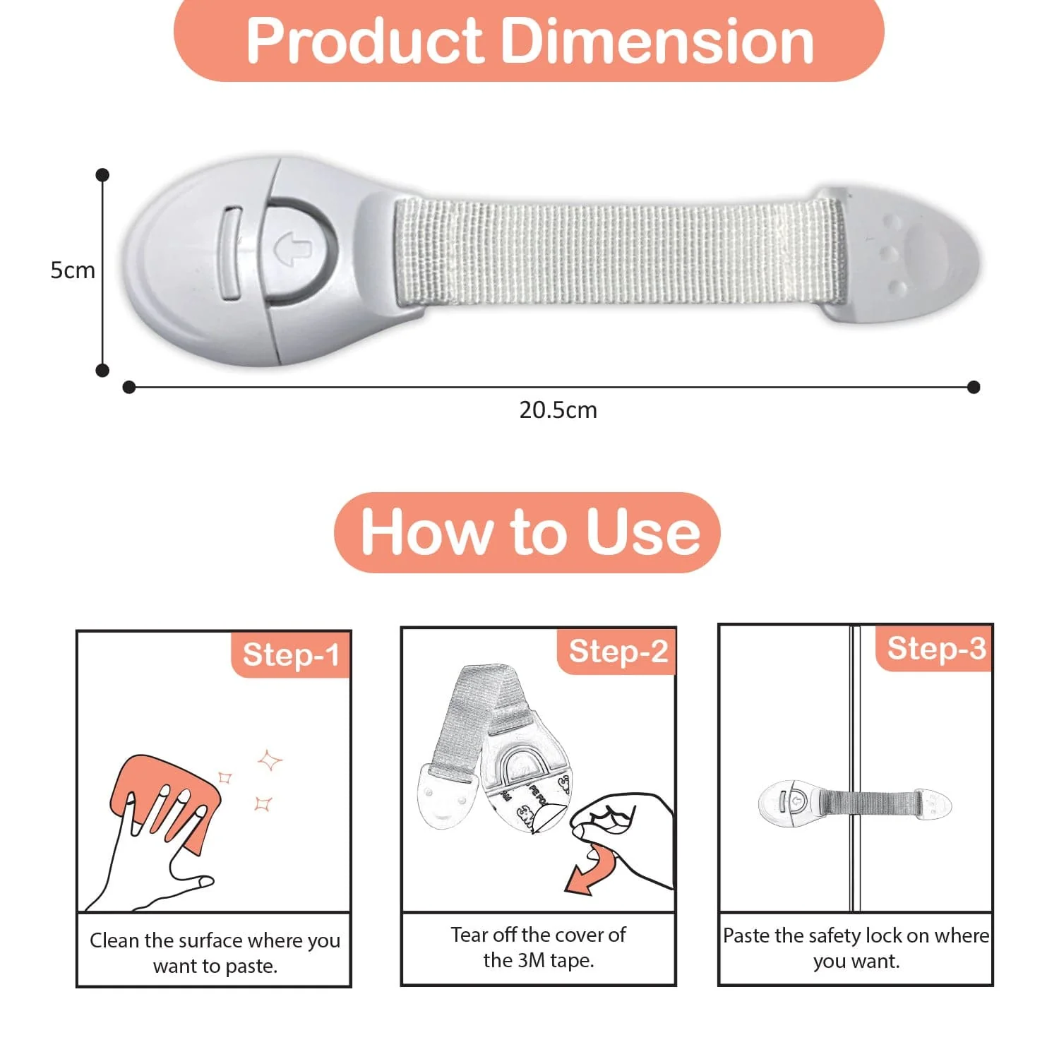 Baby Safety Furniture Locks, Pack Of 10 - Image 6