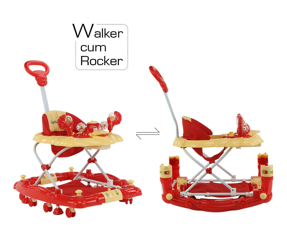 Comfy Baby Walker Cum Rocker, Red - Image 4