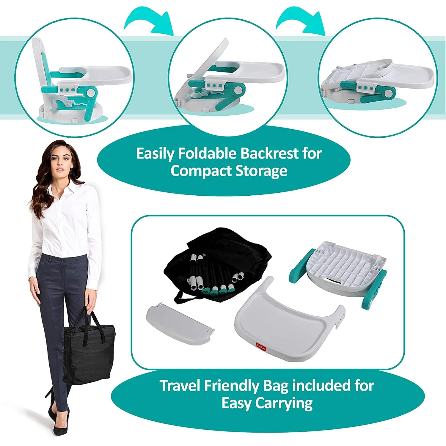 Cosmos 3-In-1 Baby High Chair, Green - Image 6