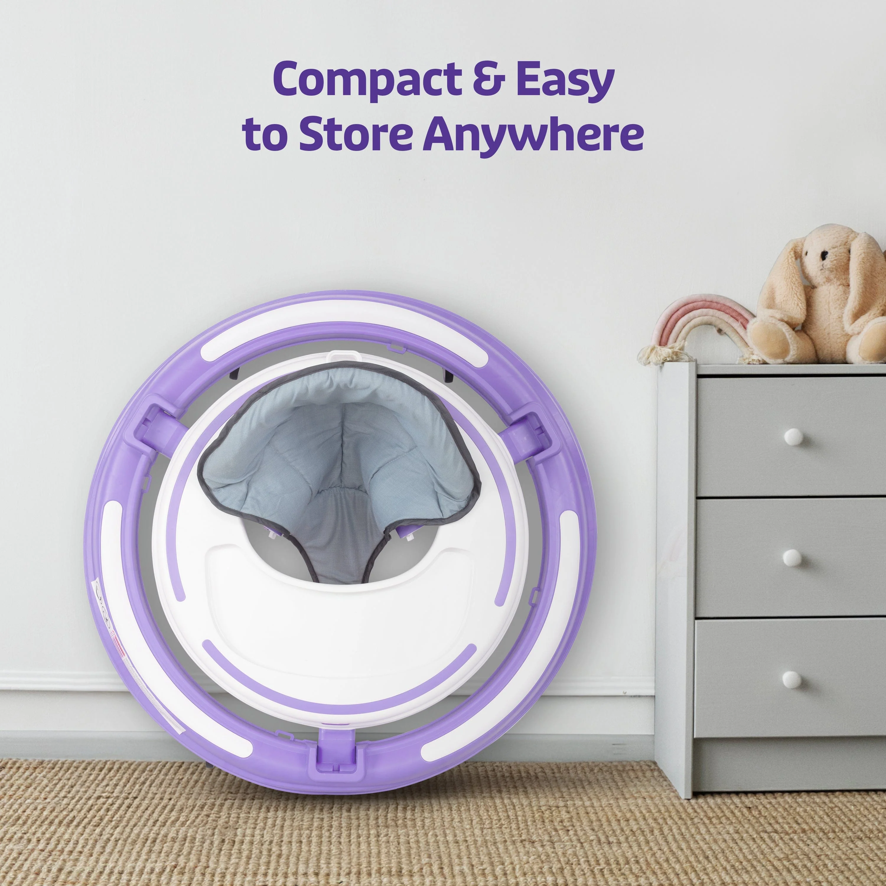 Elegant 360° Baby Walker 9+ Months | 3 Level Height Adjustment Walker/Advanced Baby Activity Walker, Purple - Image 13