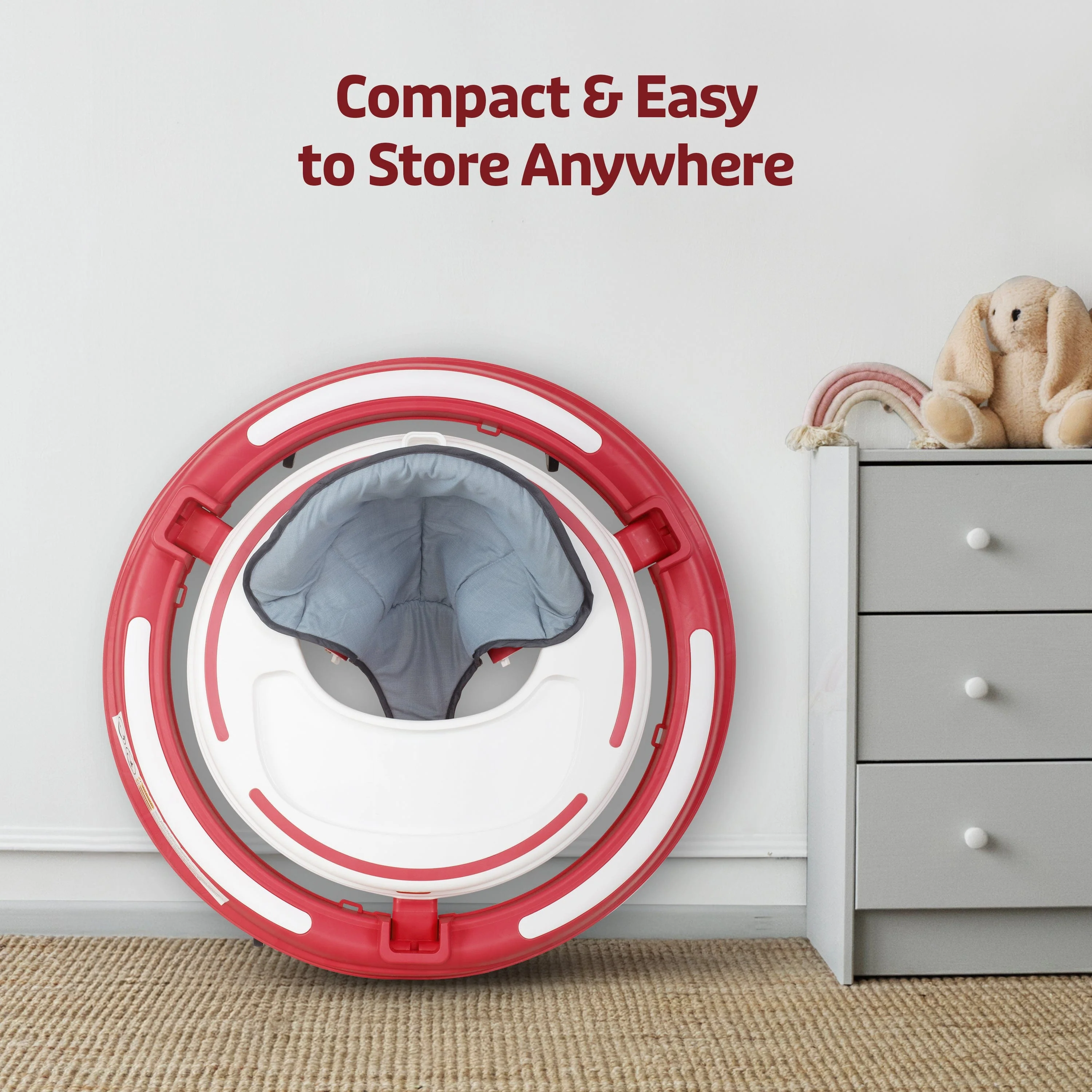 Elegant 360° Baby Walker 9+ Months | 3 Level Height Adjustment Walker/Advanced Baby Activity Walker, Raspberry - Image 6