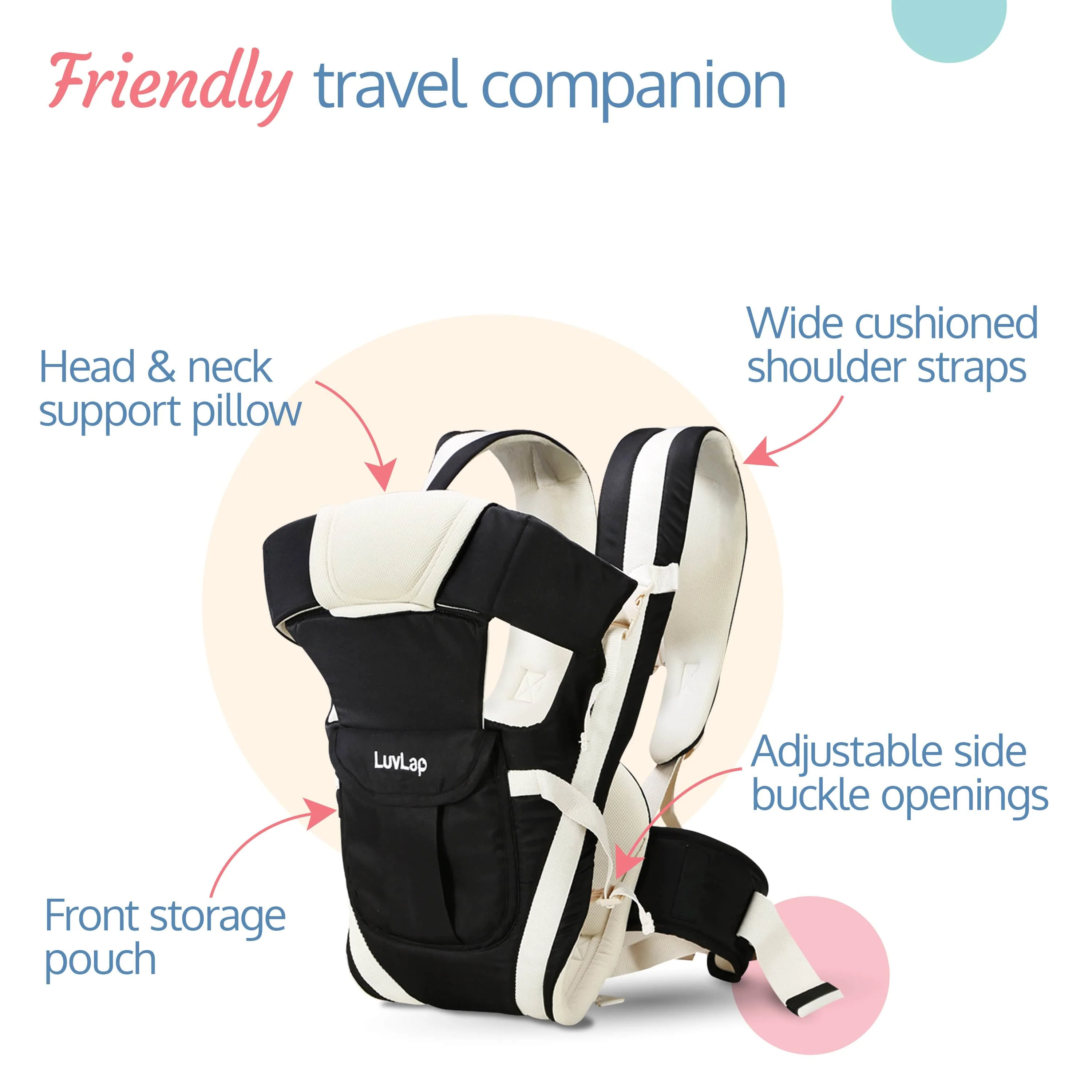Elegant Baby Carrier, Black - Image 3