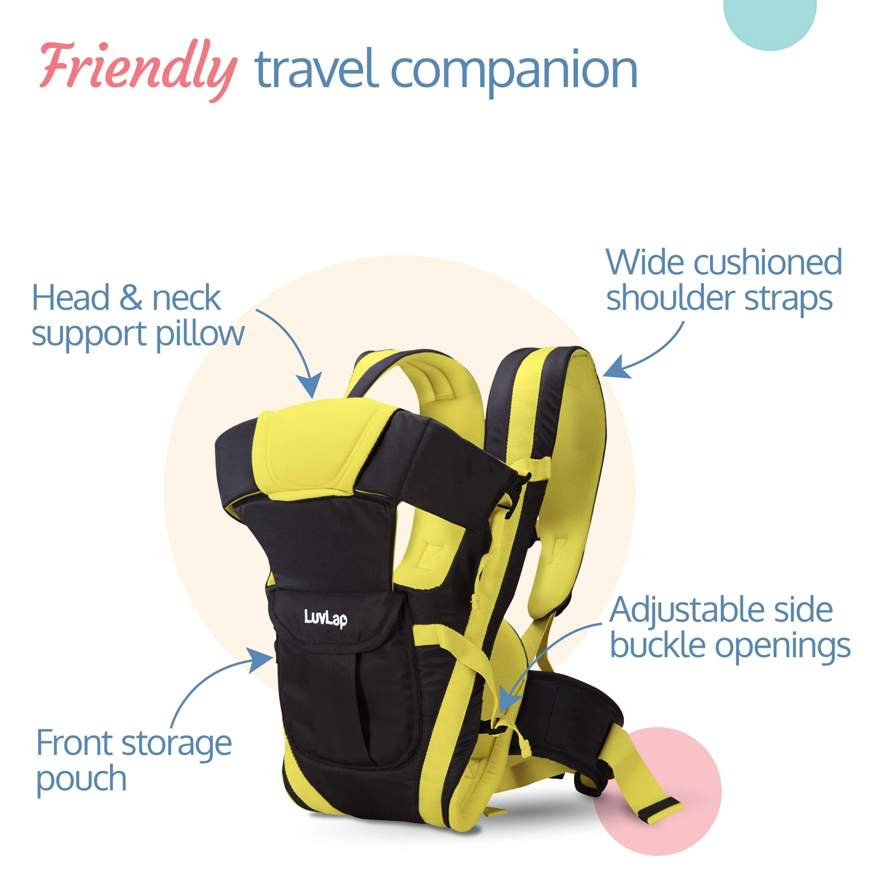 Elegant Baby Carrier, Black/Green - Image 3