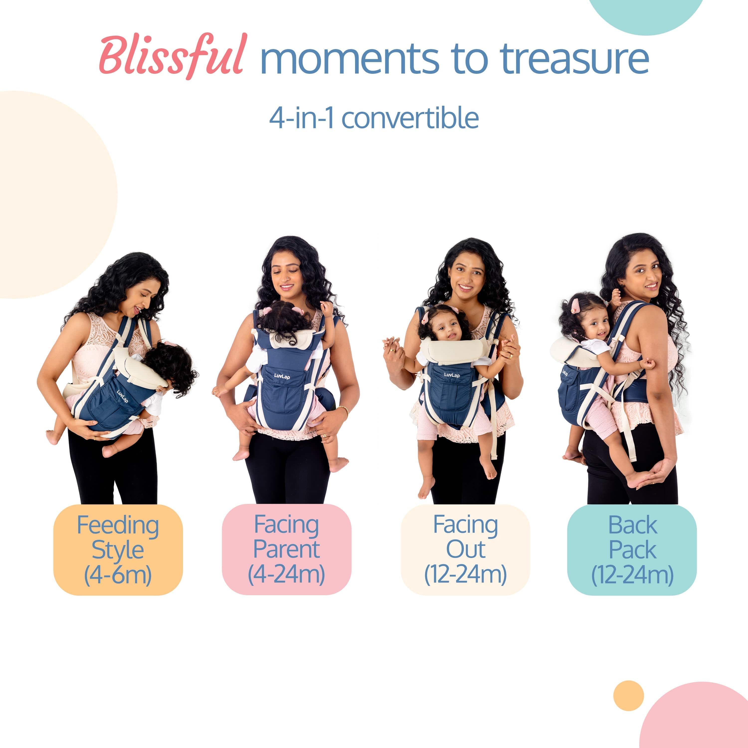 Elegant Baby Carrier, Dark Blue - Image 5