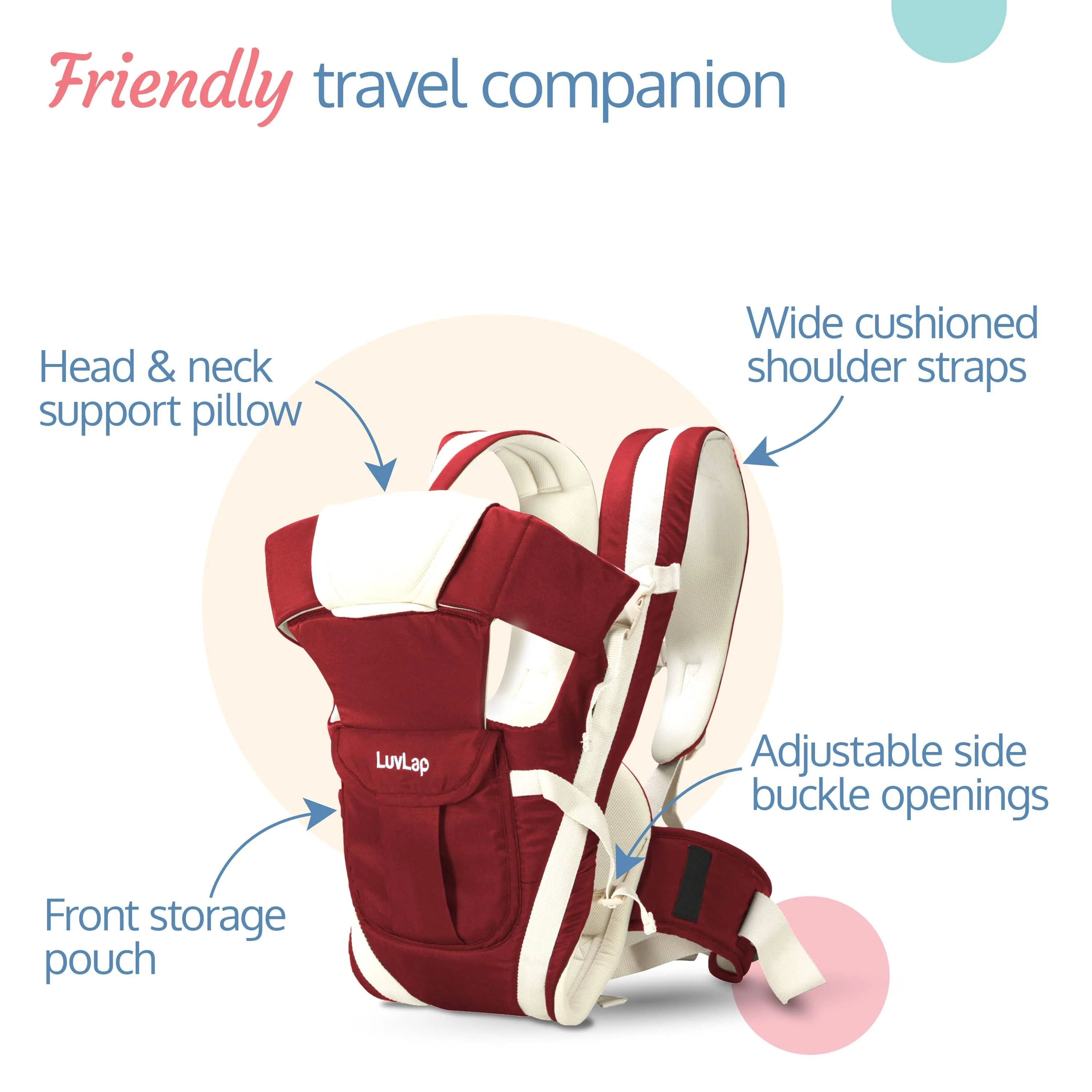 Elegant Baby Carrier, Red - Image 3