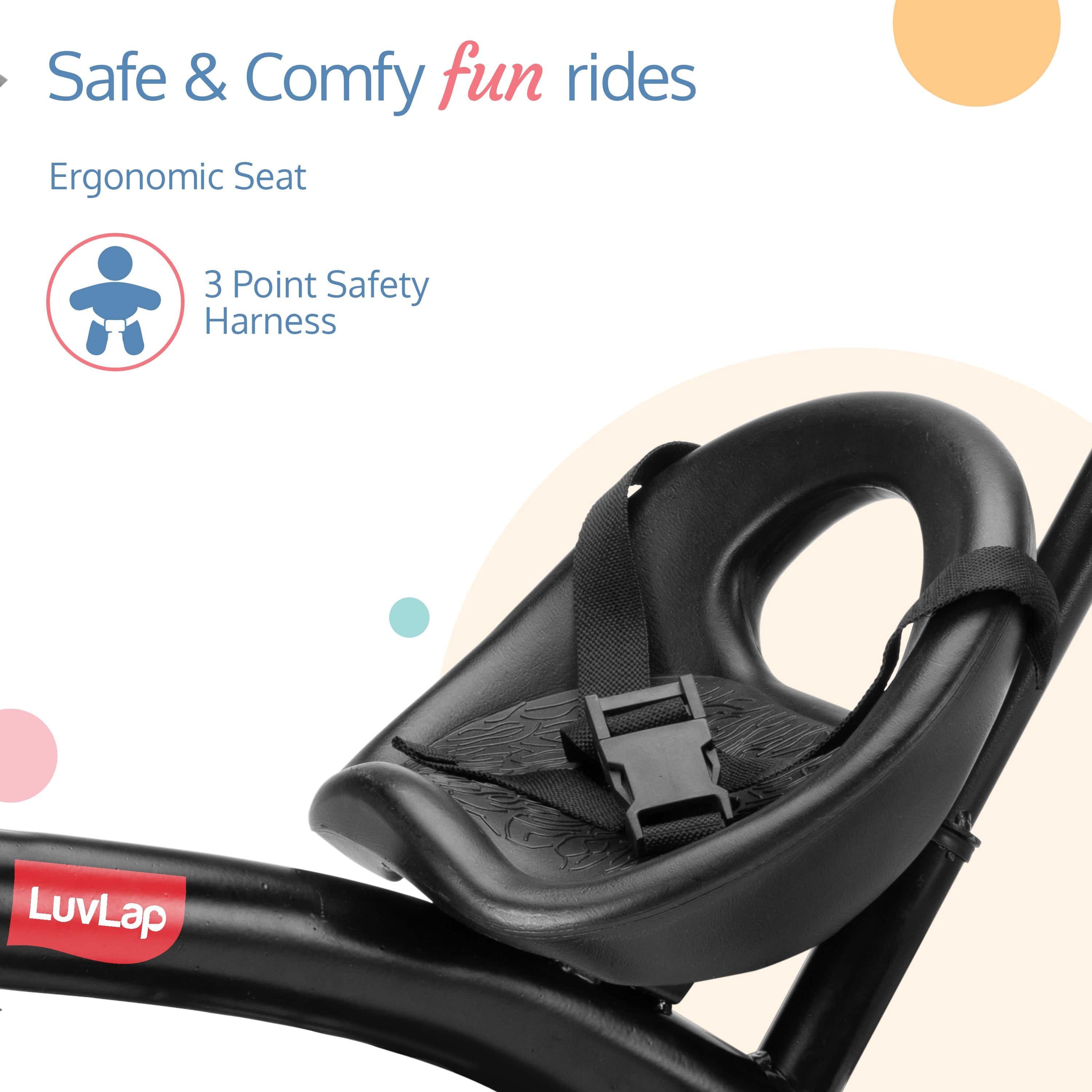 Elegant Lite Kids' Tricycle with Push Bar - Black - Image 4