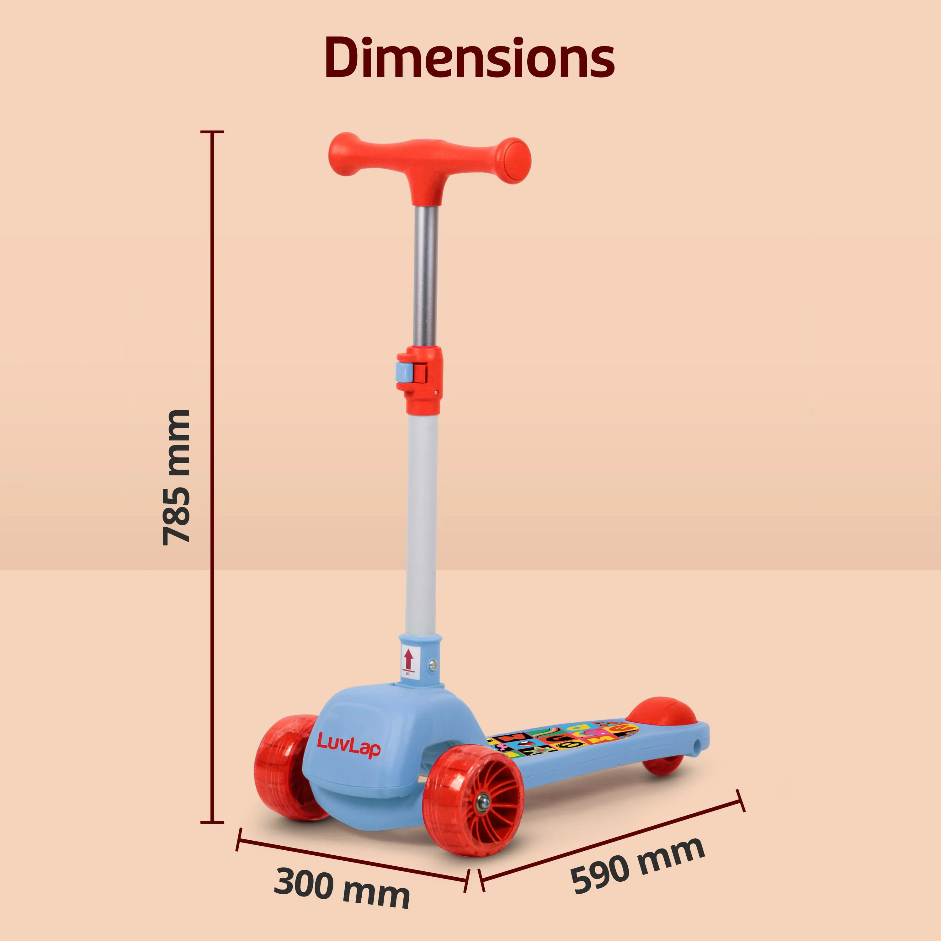 Elegant Scooter for Kids - Toddler 3-Wheel Kick Scooter with LED Lights | Stable Wide Deck for 3-10 Year | Adjustable Height & Easy-Grip Handlebars | Fun Outdoor Gear for Kids, Blue & Red - Image 7