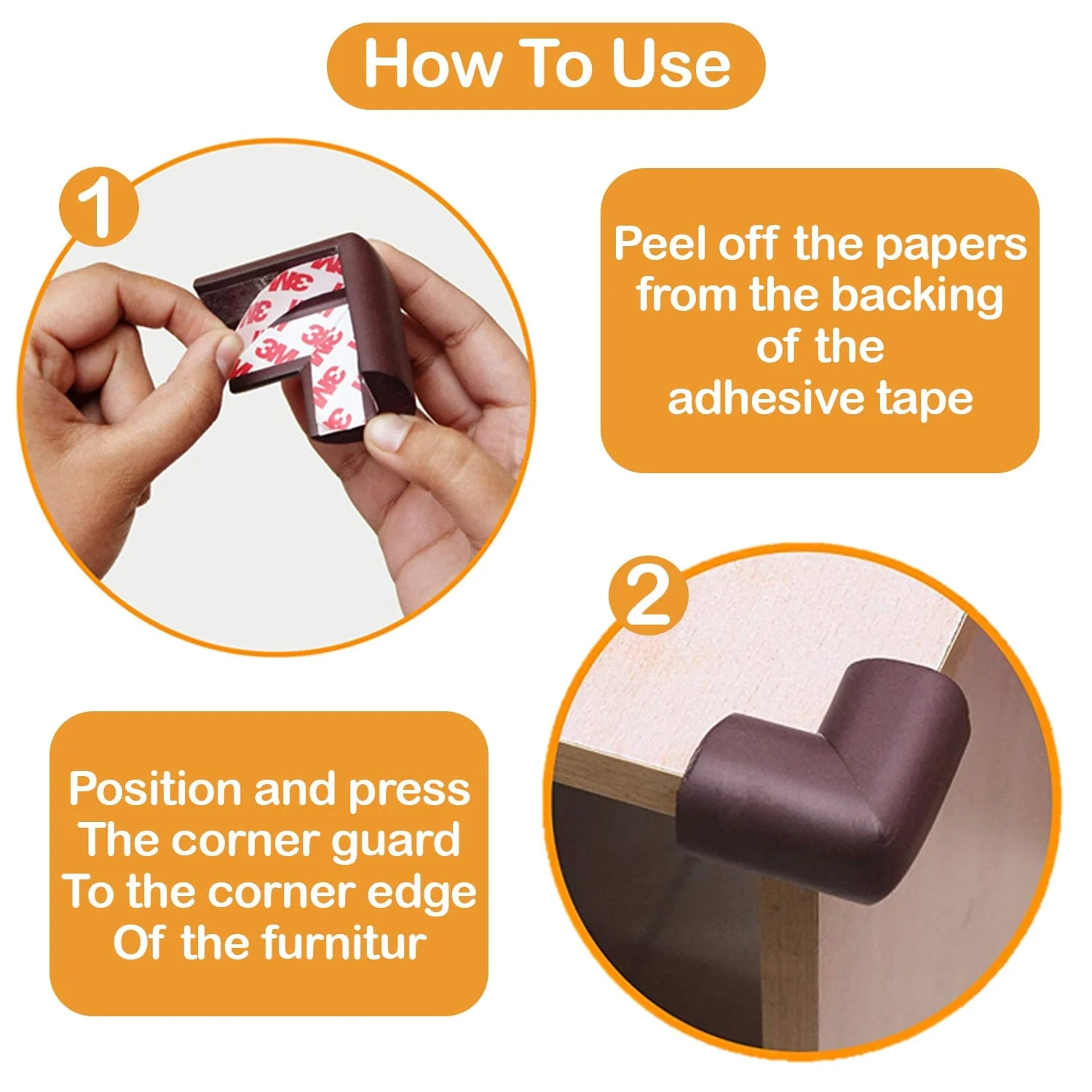 Furniture Corner Guard for Baby Safety, Pre-Taped 3M Adhesive - Image 6