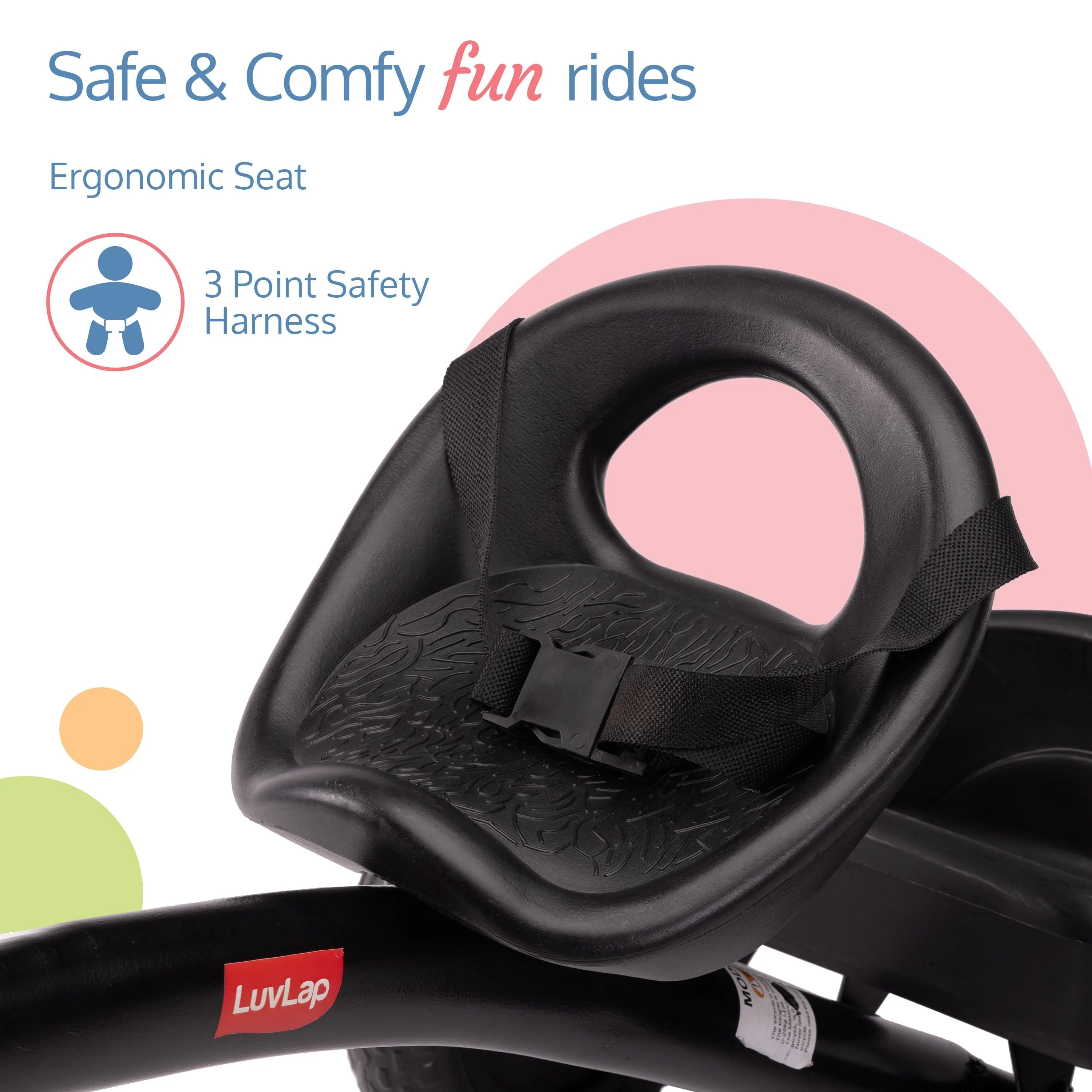 Joy Baby Cycle/Tricycle for Kids - Black - Image 3