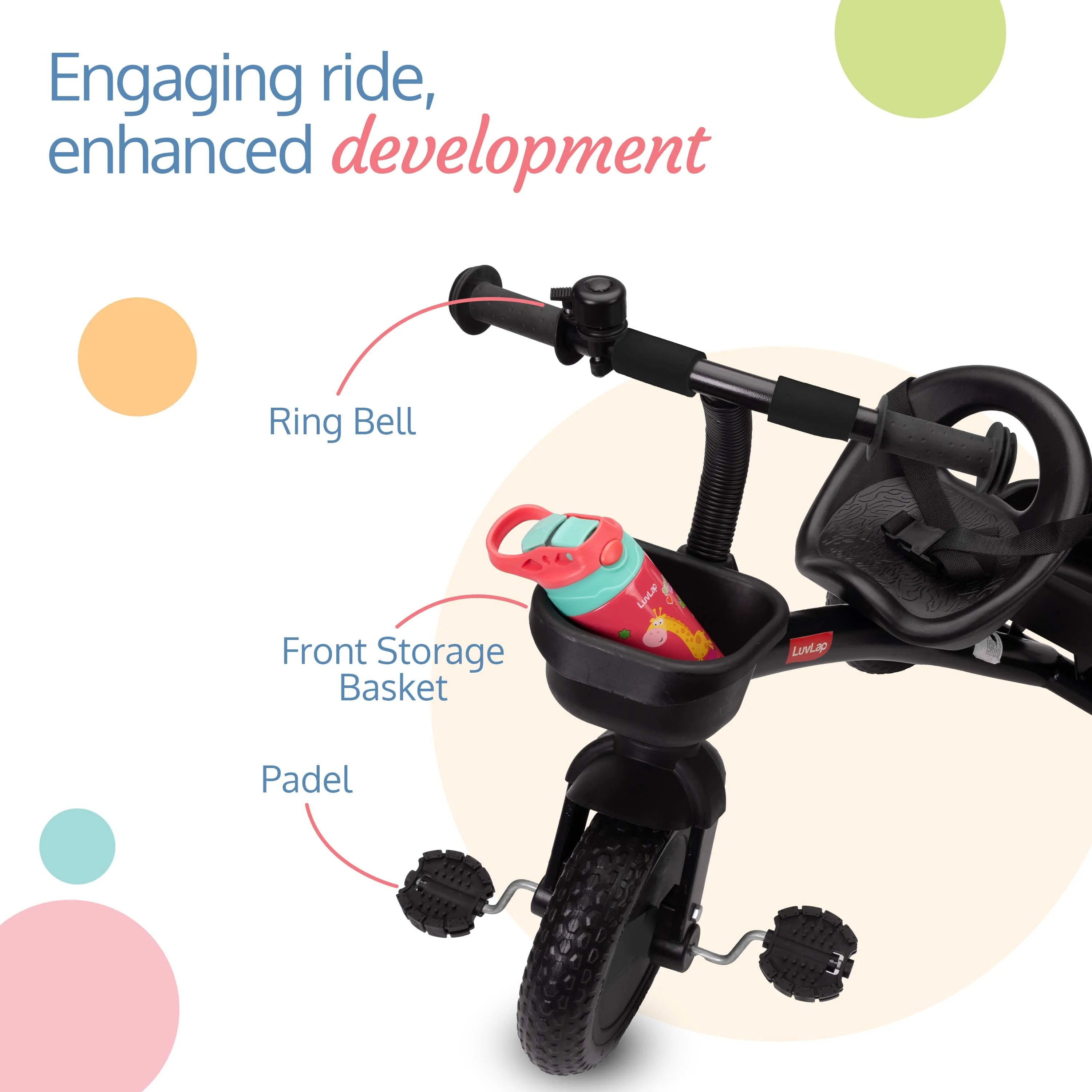 Joy Baby Cycle/Tricycle for Kids - Black - Image 4