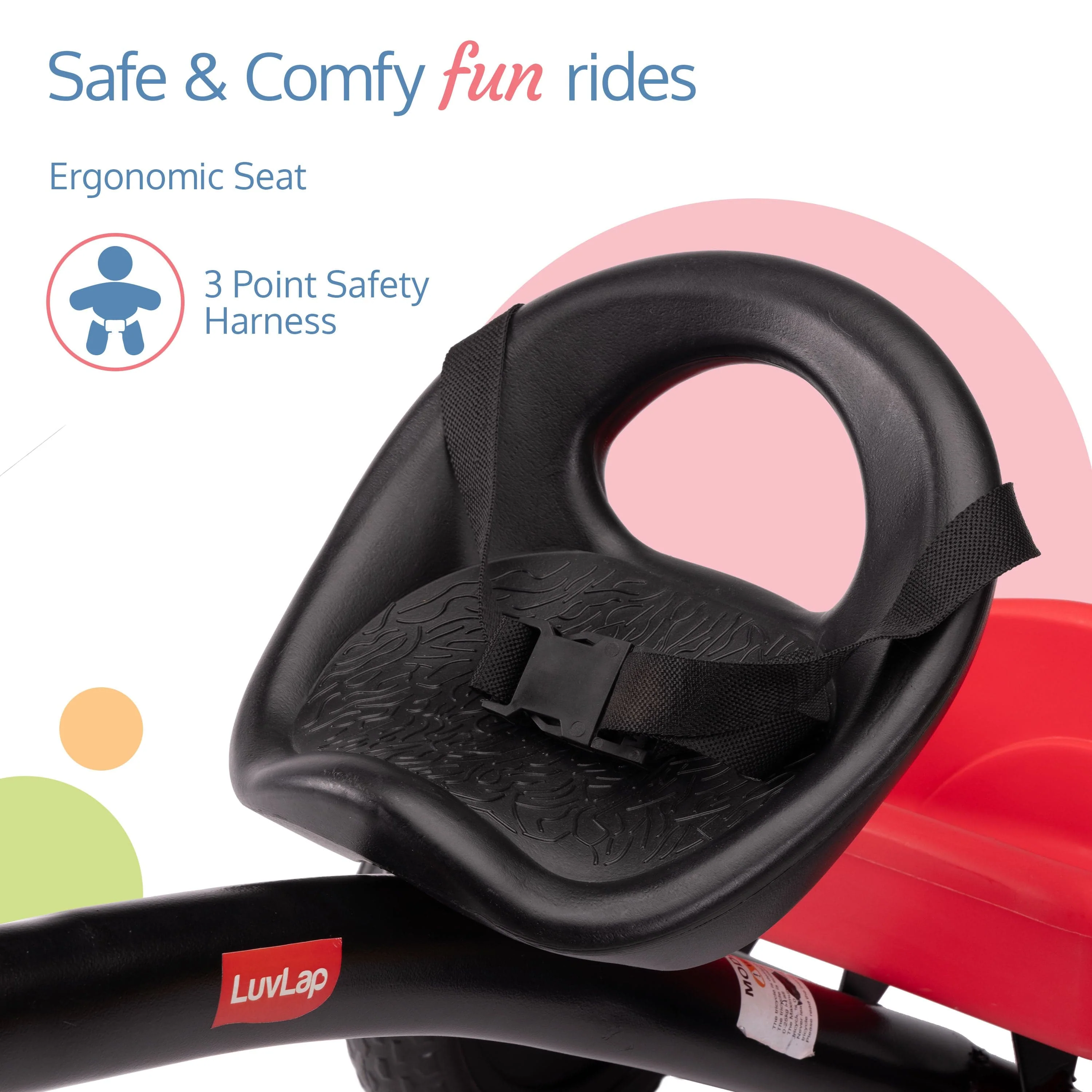 Joy Baby Cycle/Tricycle for Kids - Red - Image 3