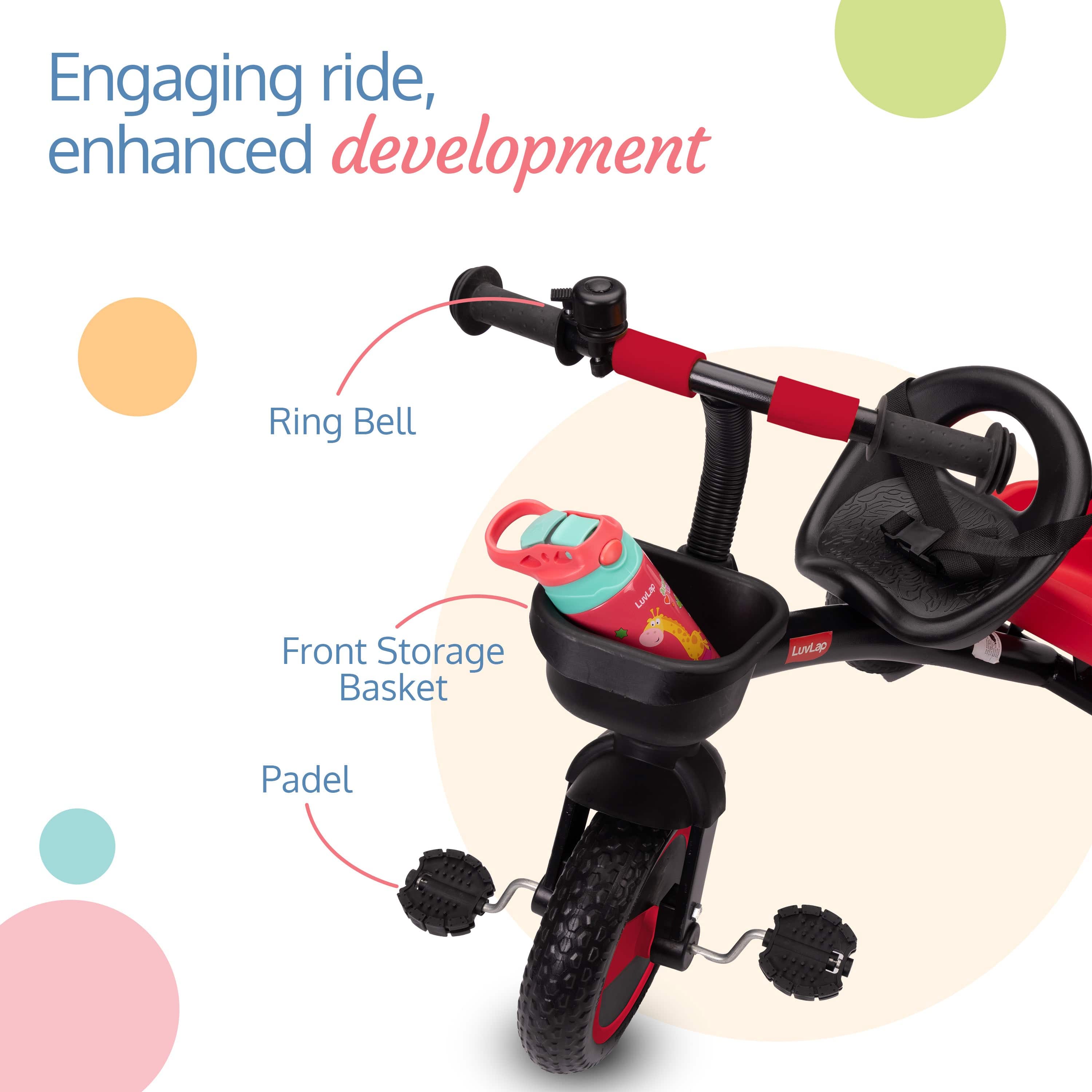 Joy Baby Cycle/Tricycle for Kids - Red - Image 4