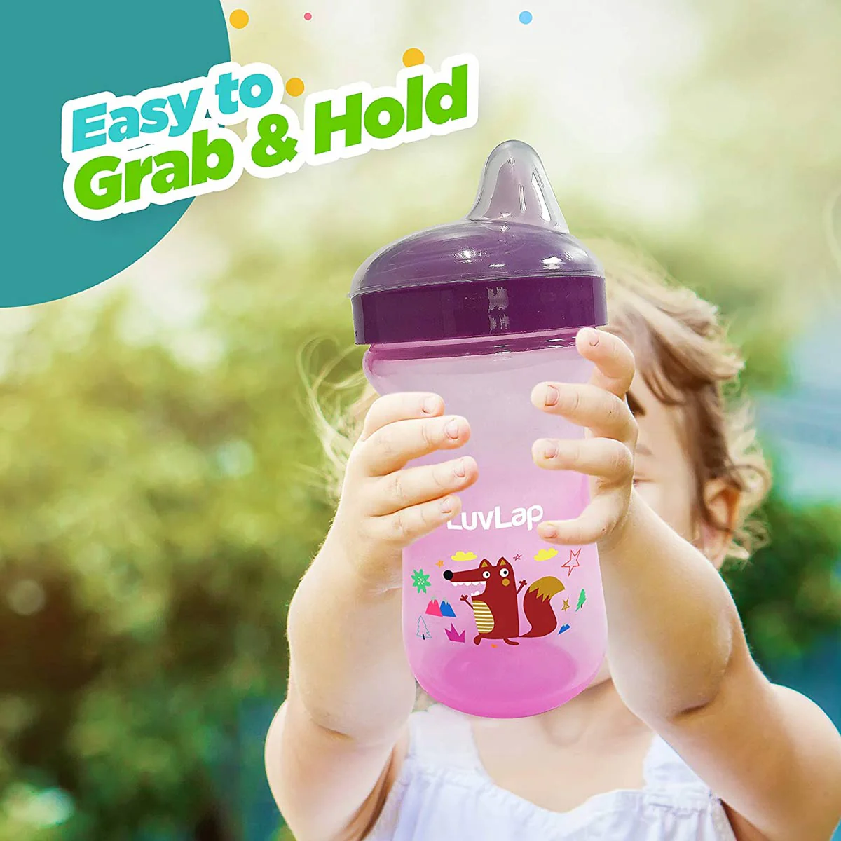 Little Fox Spout Sippy Cup, 300Ml, Purple - Image 3