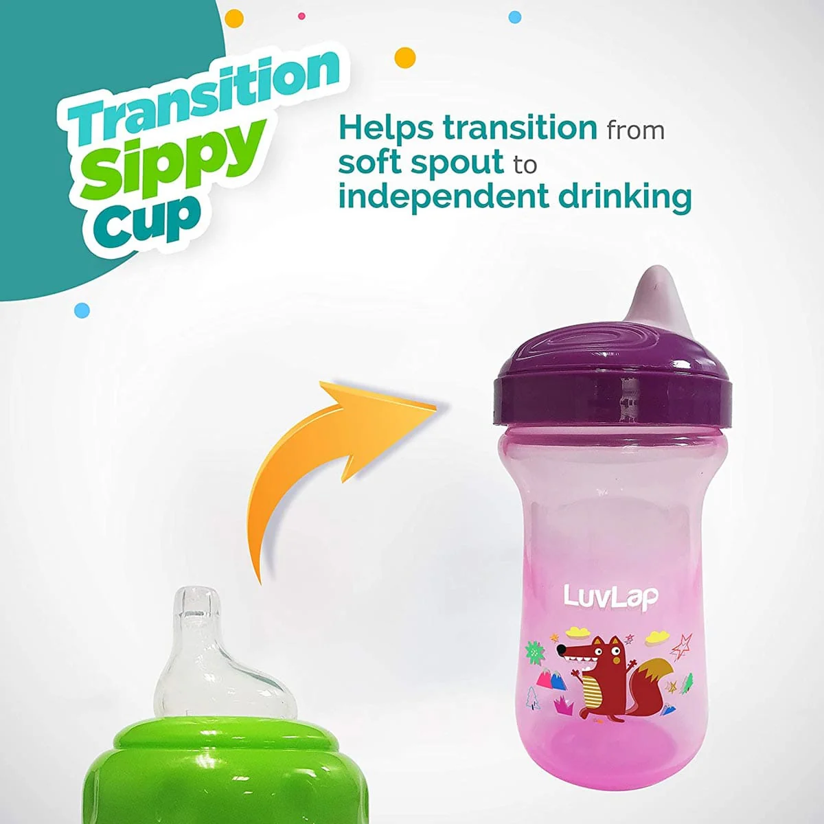 Little Fox Spout Sippy Cup, 300Ml, Purple - Image 4