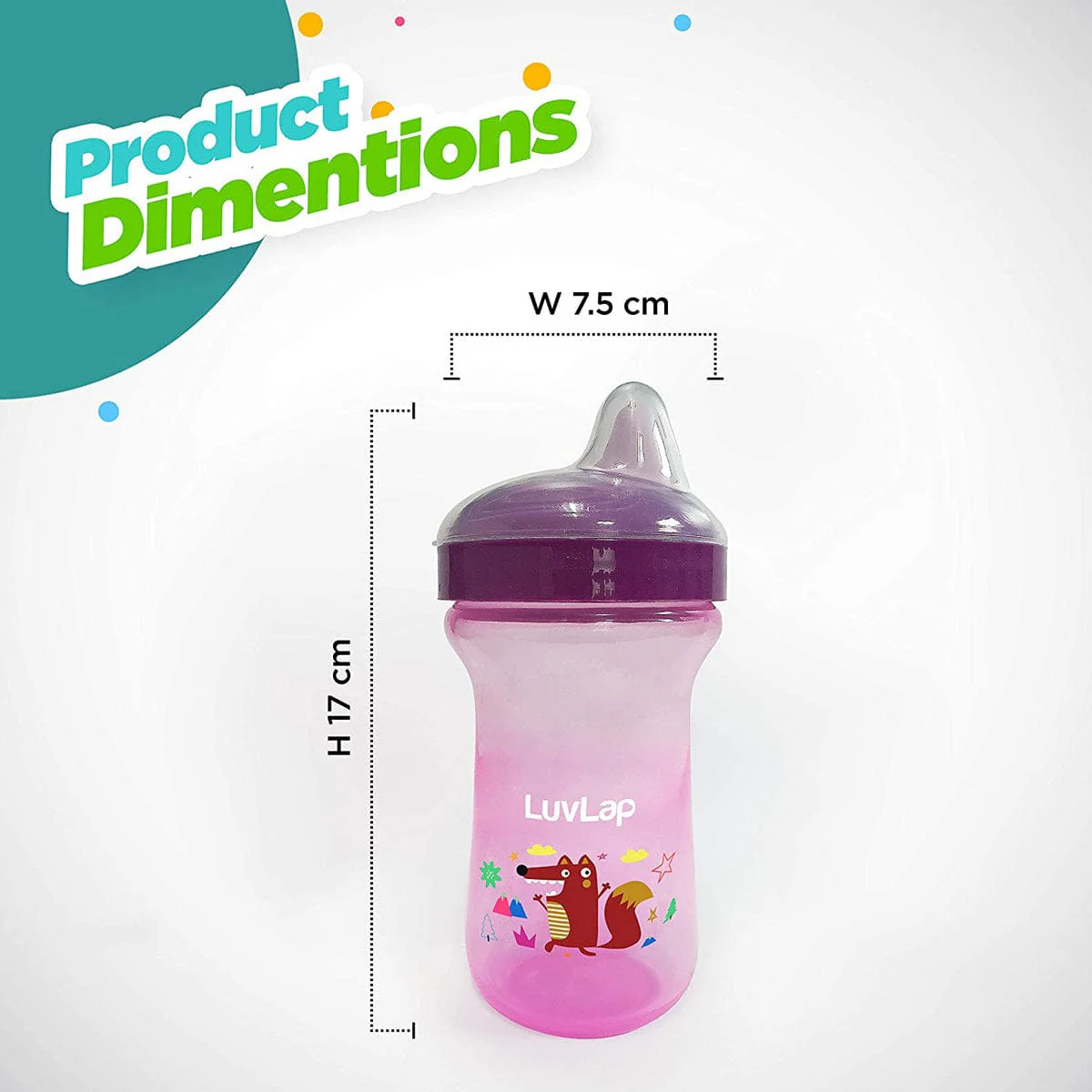 Little Fox Spout Sippy Cup, 300Ml, Purple - Image 5