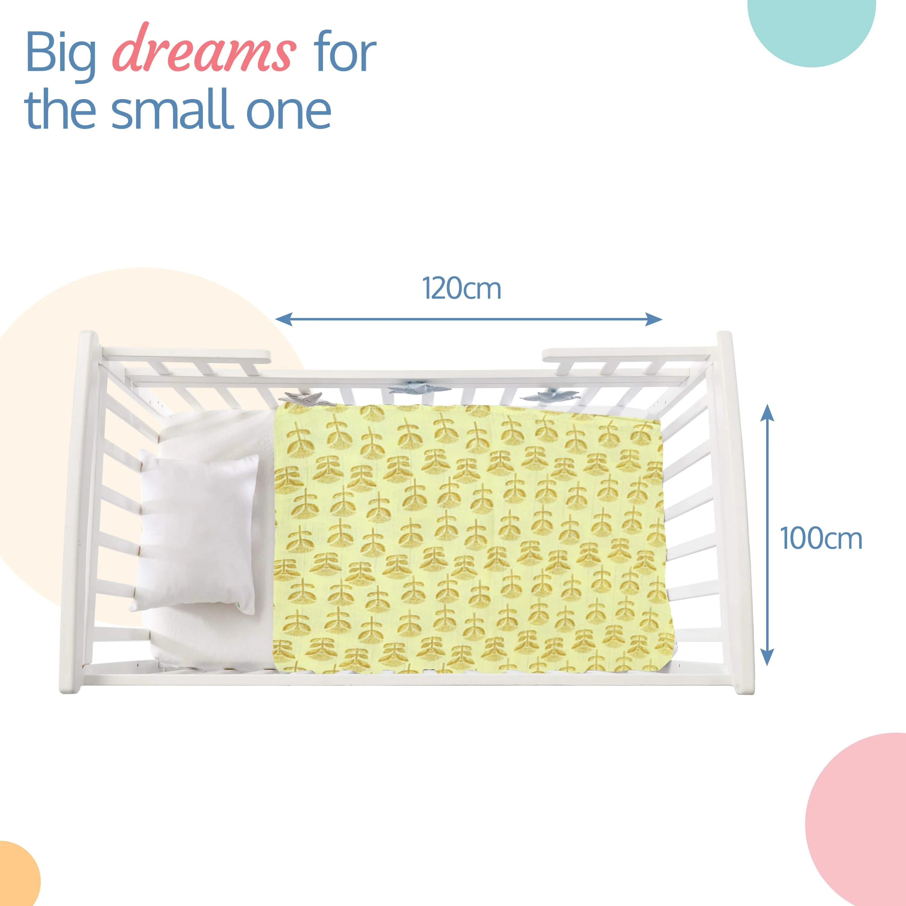 100% Cotton Muslin Baby Swaddles set, Pineapple Leaves Print, 0-18 Month+, Pack of 3 - Image 5