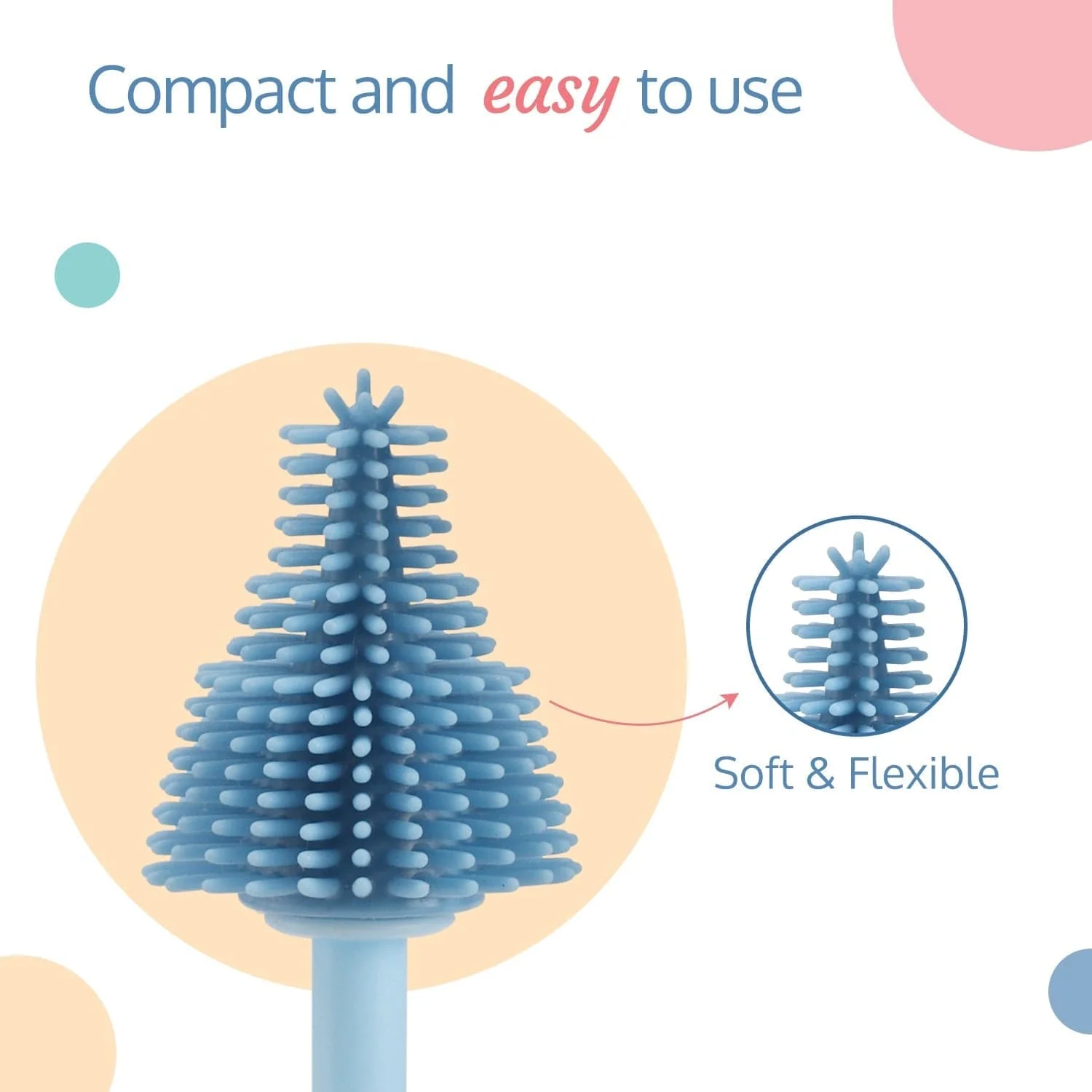 Silicone Bristle Brush & Nipple Cleaner, Blue - Image 5