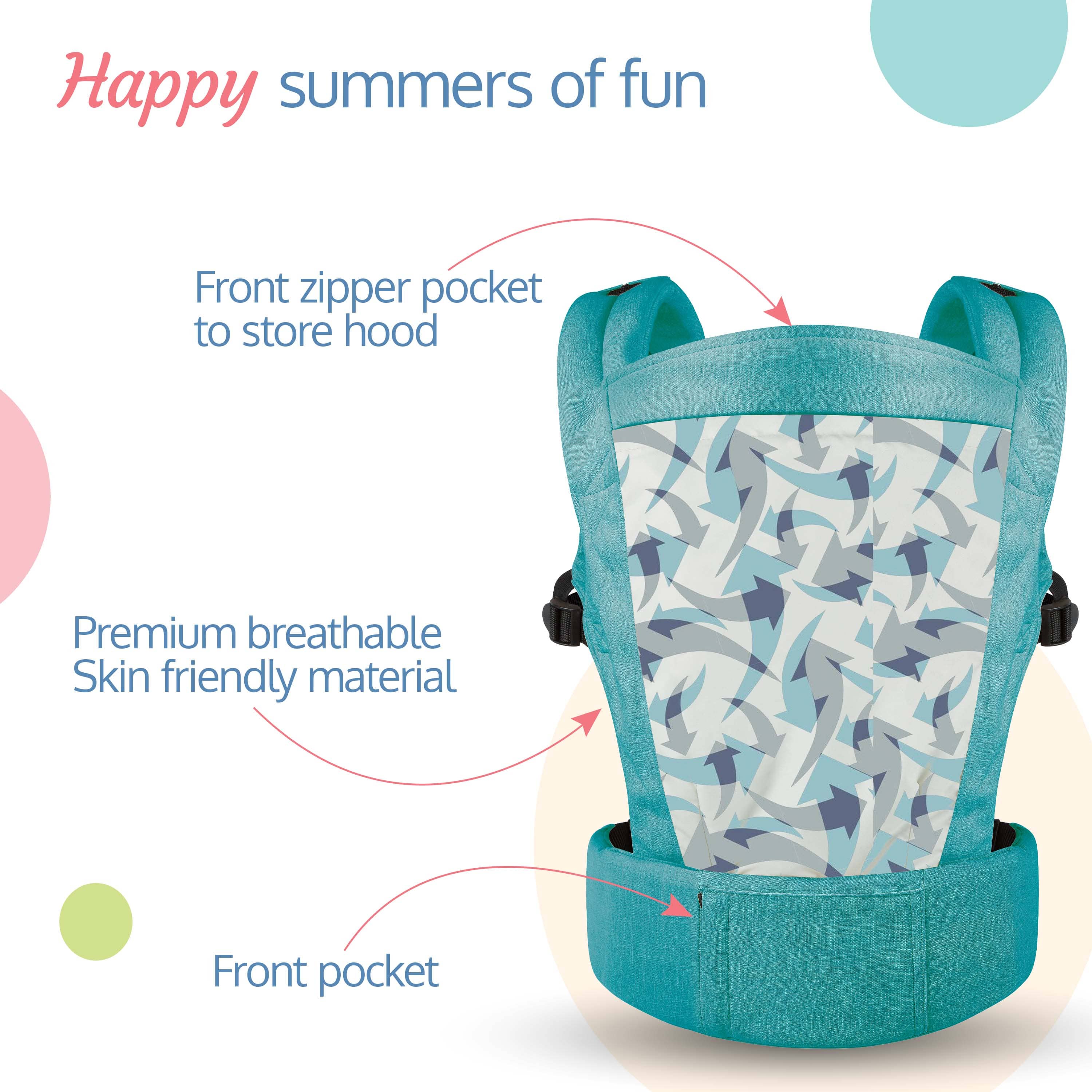 Adore Baby Carrier with 2 Carry Positions, Carrier for 4 to 24 Months Baby, Breathable Skin Friendly Premium Fabric, Adjustable Newborn to Toddler Carrier, Max Weight Upto 18 Kgs (Light Blue) - Image 4