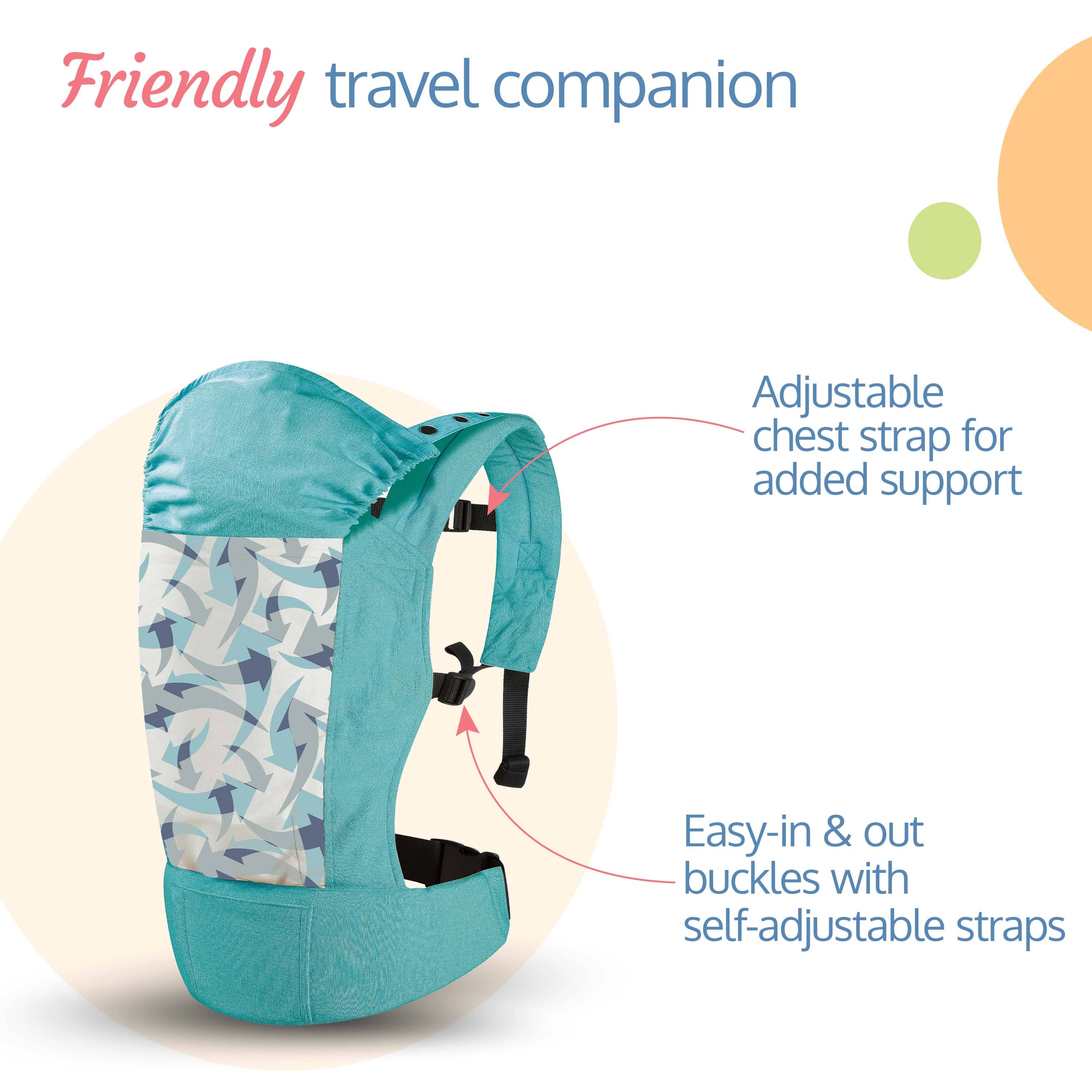 Adore Baby Carrier with 2 Carry Positions, Carrier for 4 to 24 Months Baby, Breathable Skin Friendly Premium Fabric, Adjustable Newborn to Toddler Carrier, Max Weight Upto 18 Kgs (Light Blue) - Image 5