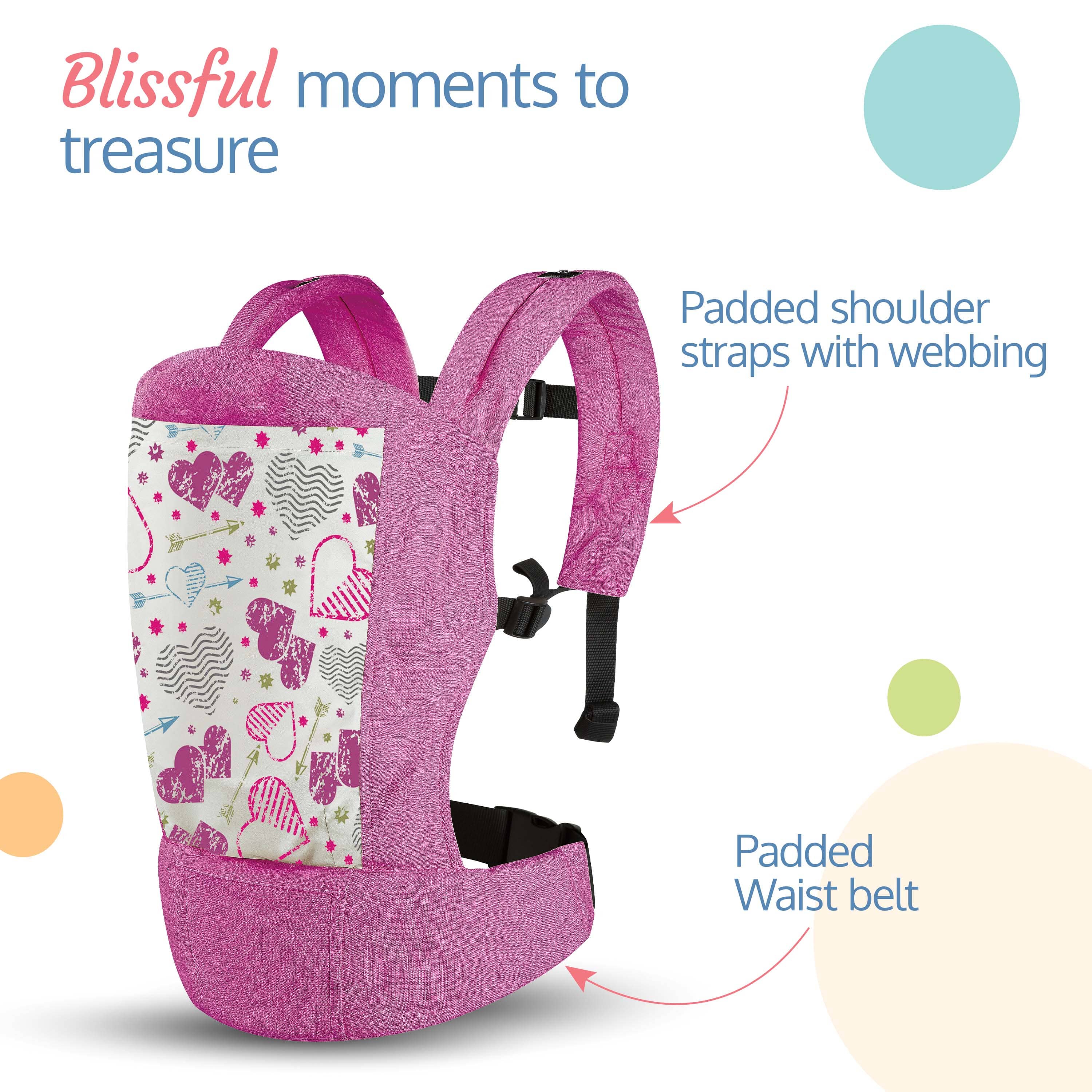 Adore Baby Carrier with 2 Carry Positions, Carrier for 4 to 24 Months Baby, Breathable Skin Friendly Premium Fabric, Adjustable Newborn to Toddler Carrier, Max Weight Upto 18 Kgs (Pink) - Image 3