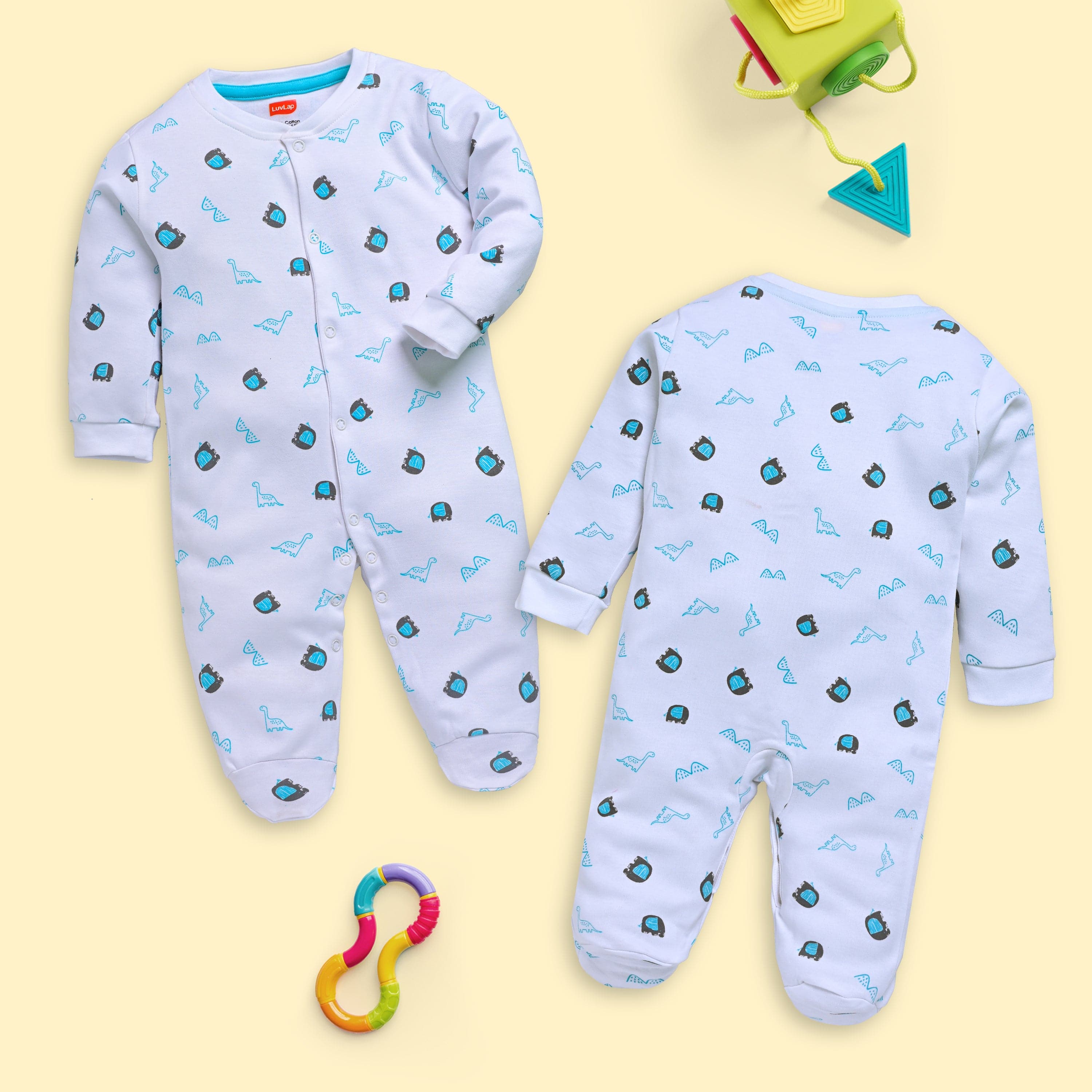 Baby Boys & Baby Girls  Pack Of 3 Full Sleeve Romper/Bodysuit 100% Cotton - Image 3