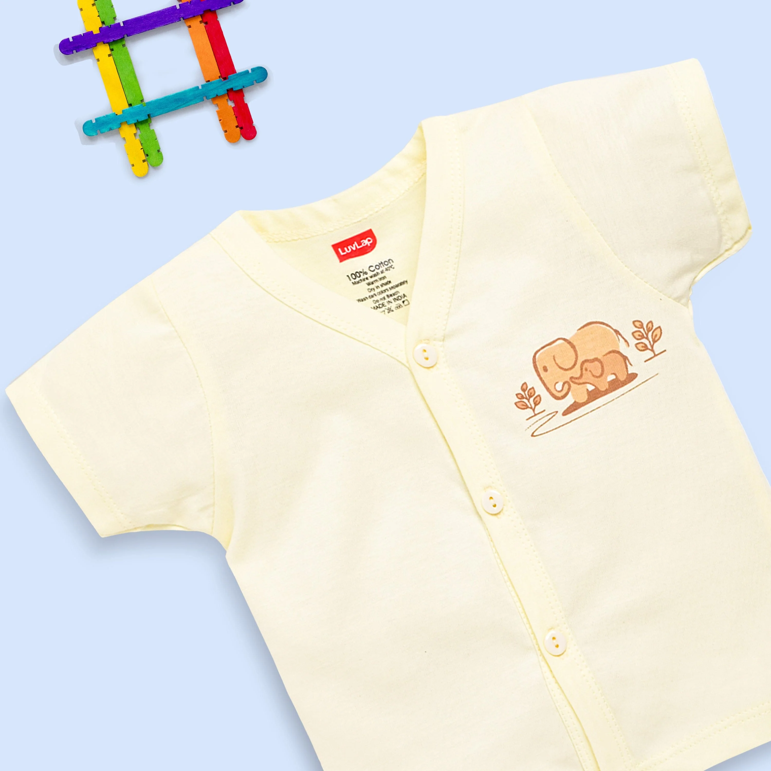 Baby Boys & Baby Girls Pack Of 3 Half Sleeve Jhabla & Shorts Set 100% Cotton - Image 14