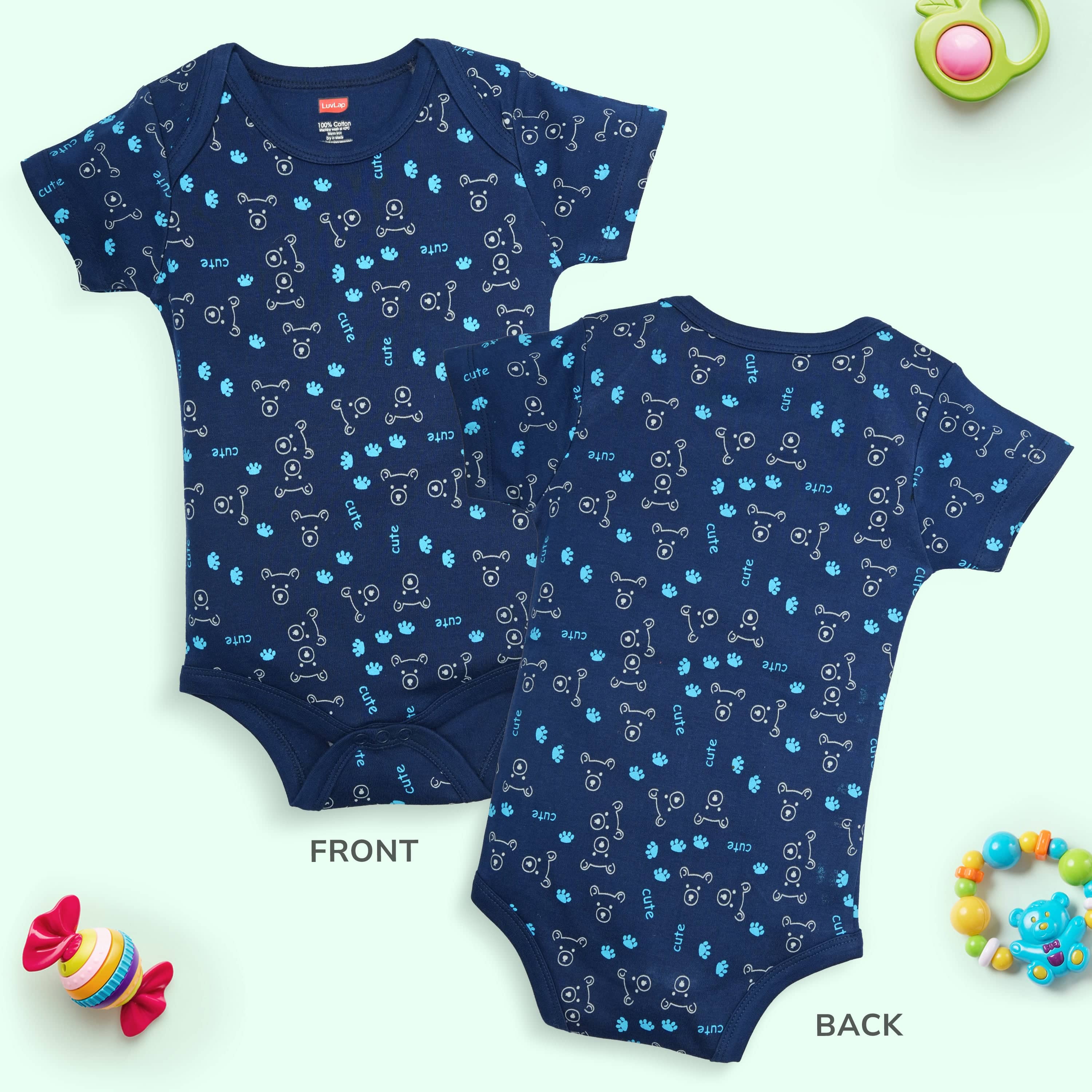 Baby Boys & Baby Girls  Pack Of 3 Half Sleeve Romper/Bodysuit 100% Cotton - Image 3