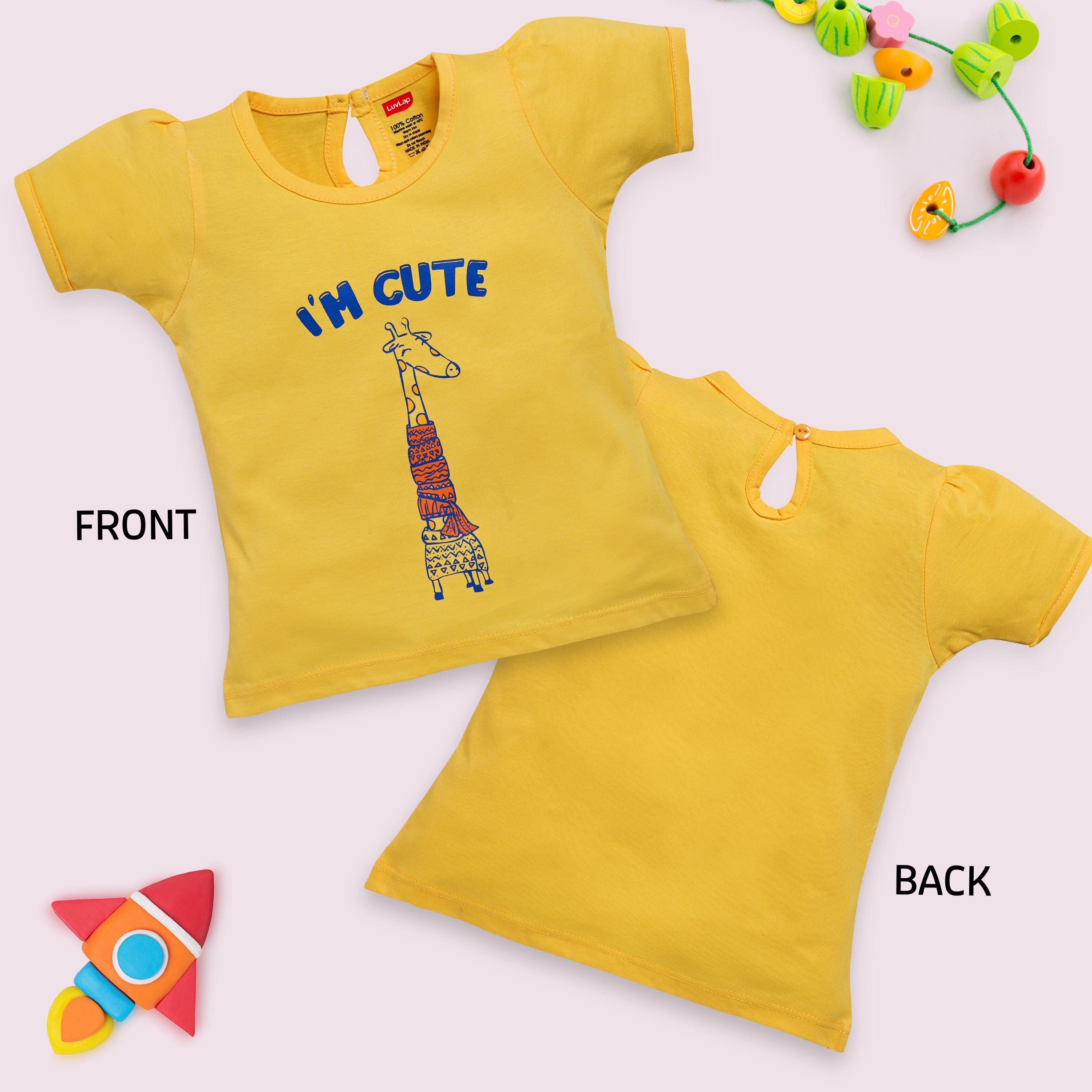 Baby Girls Pack Of 5 Half Sleeve Top 100% Cotton - Image 3