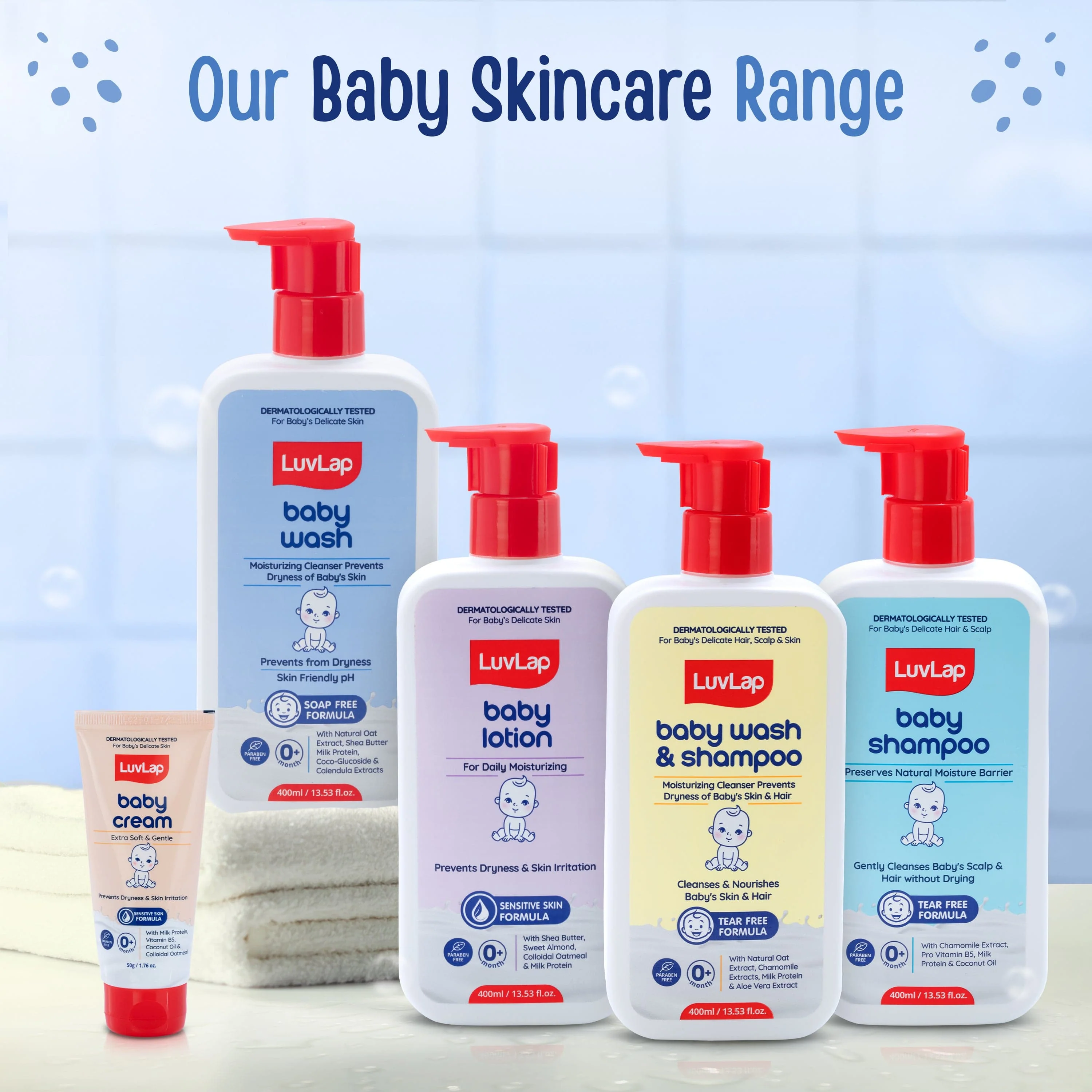 LuvLap Baby Wash - 600ml, with Milk Protein, Oatmeal, Shea Butter and Vitamin E, Soap Free, Baby Wash for Baby Bath, Natural, pH Balanced & Paraben Free, Dermatologically Tested - Image 4