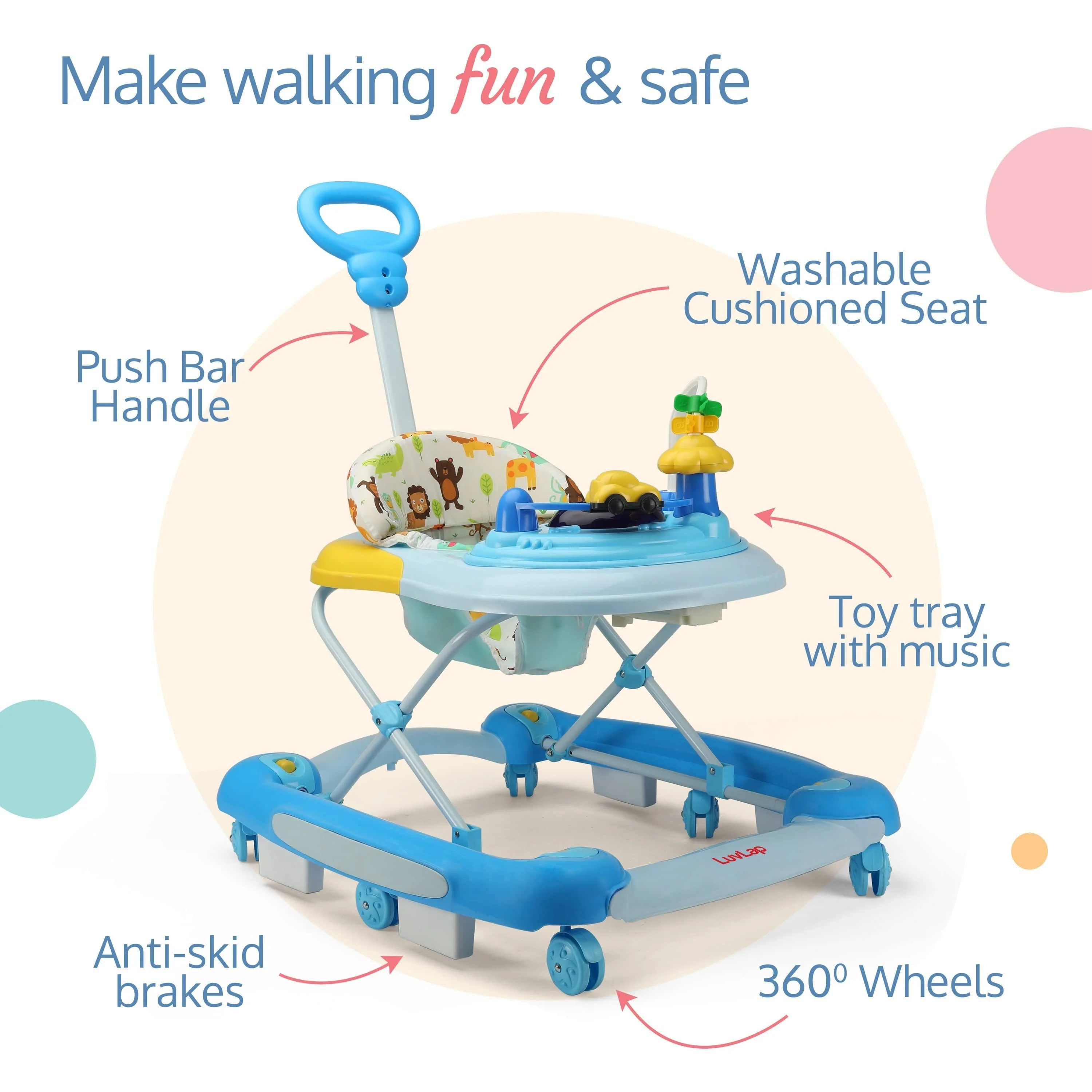 Comfy Baby Walker & Rocker (Blue) - Image 3