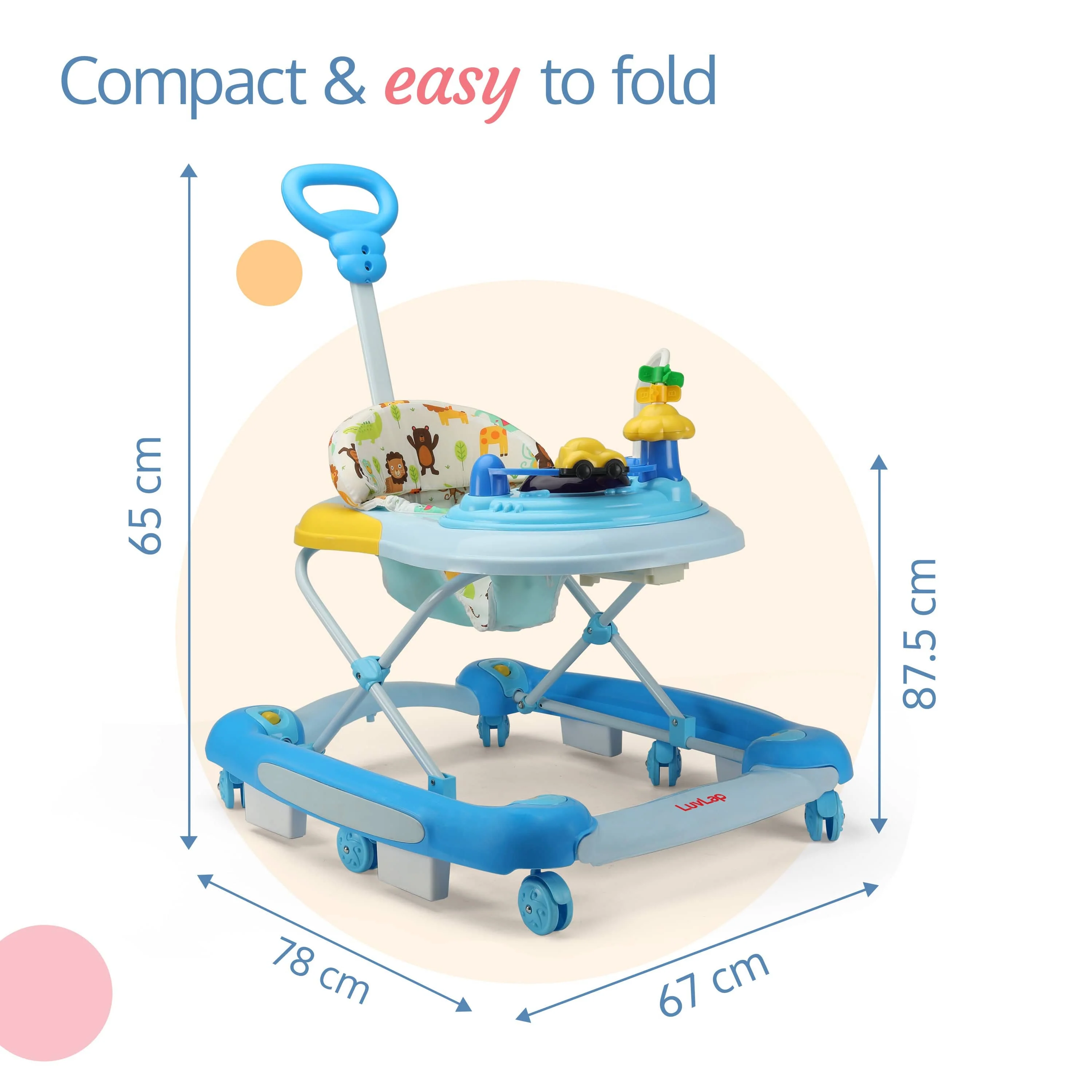 Comfy Baby Walker & Rocker (Blue) - Image 6