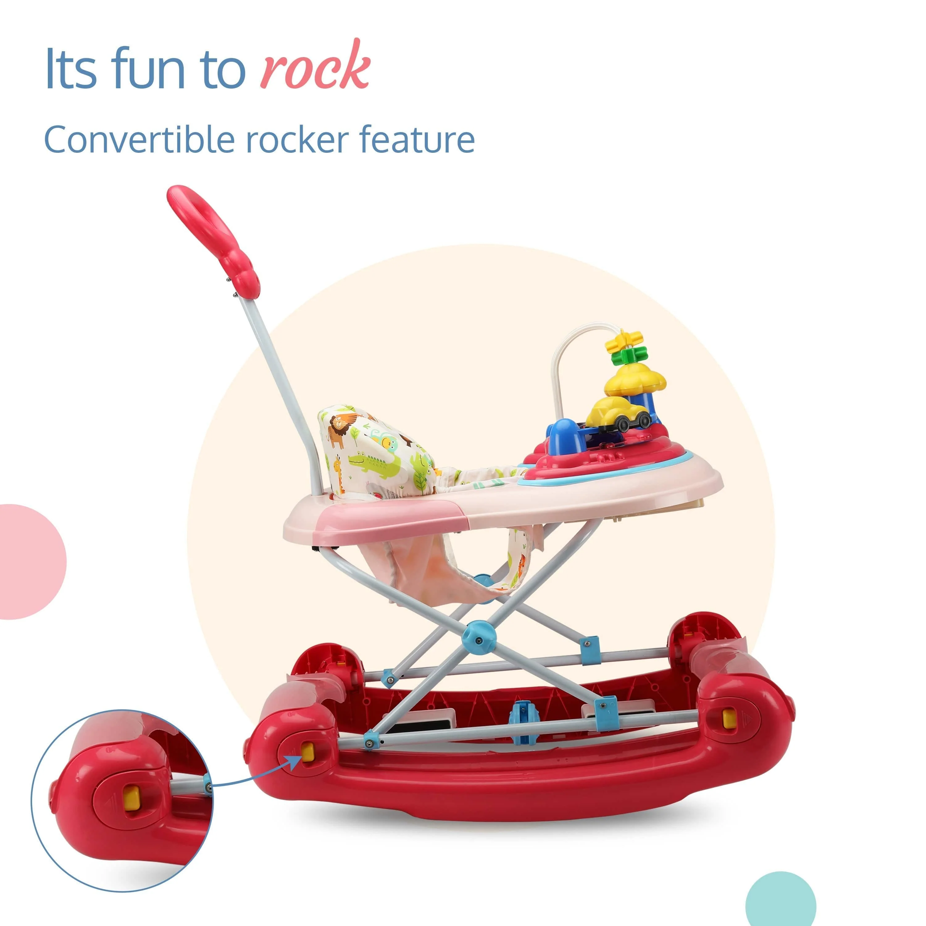Comfy Baby Walker & Rocker (Pink) - Image 4
