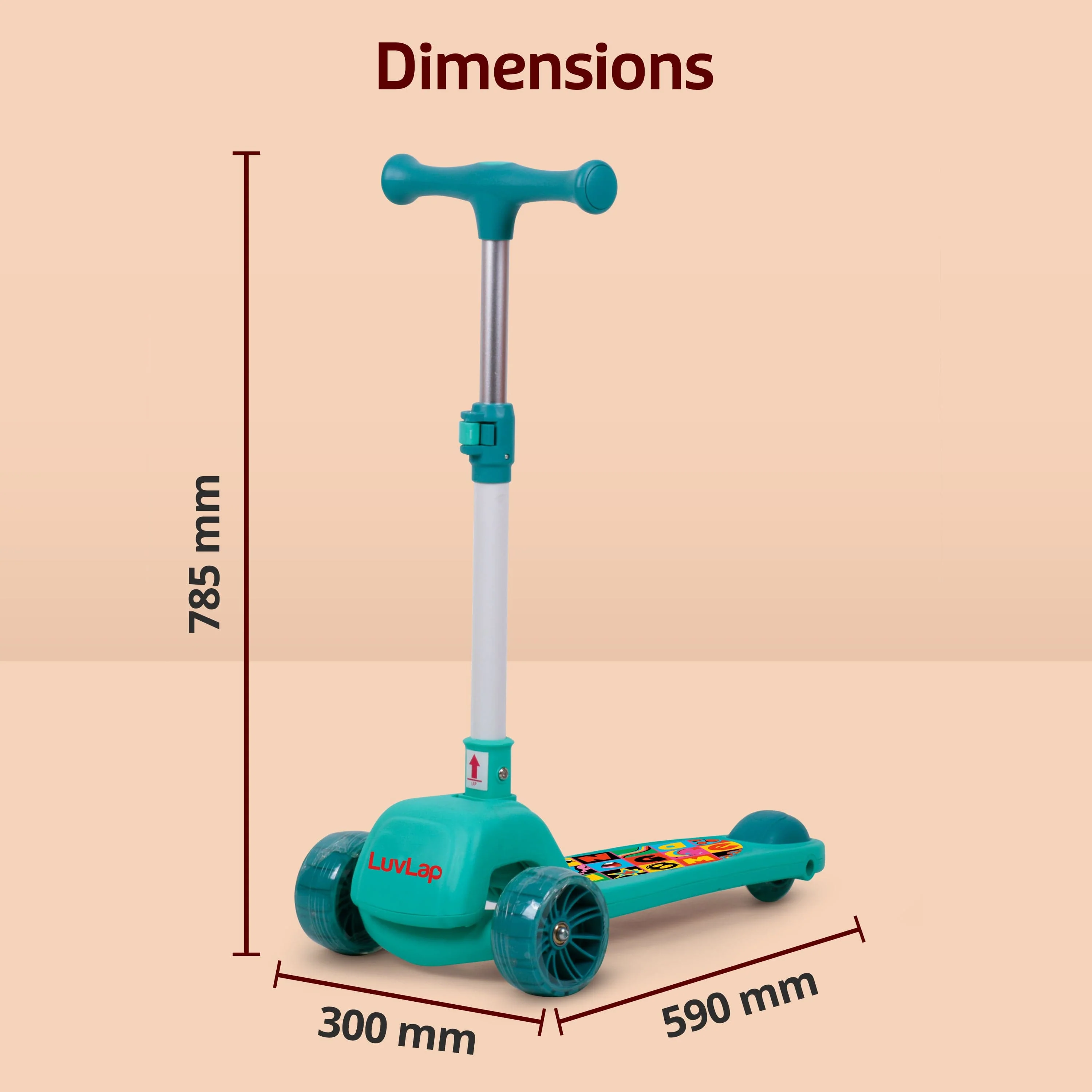 Elegant Scooter for Kids - Toddler 3-Wheel Kick Scooter with LED Lights | Stable Wide Deck for 3-10 Year, Blue & Red - Image 7