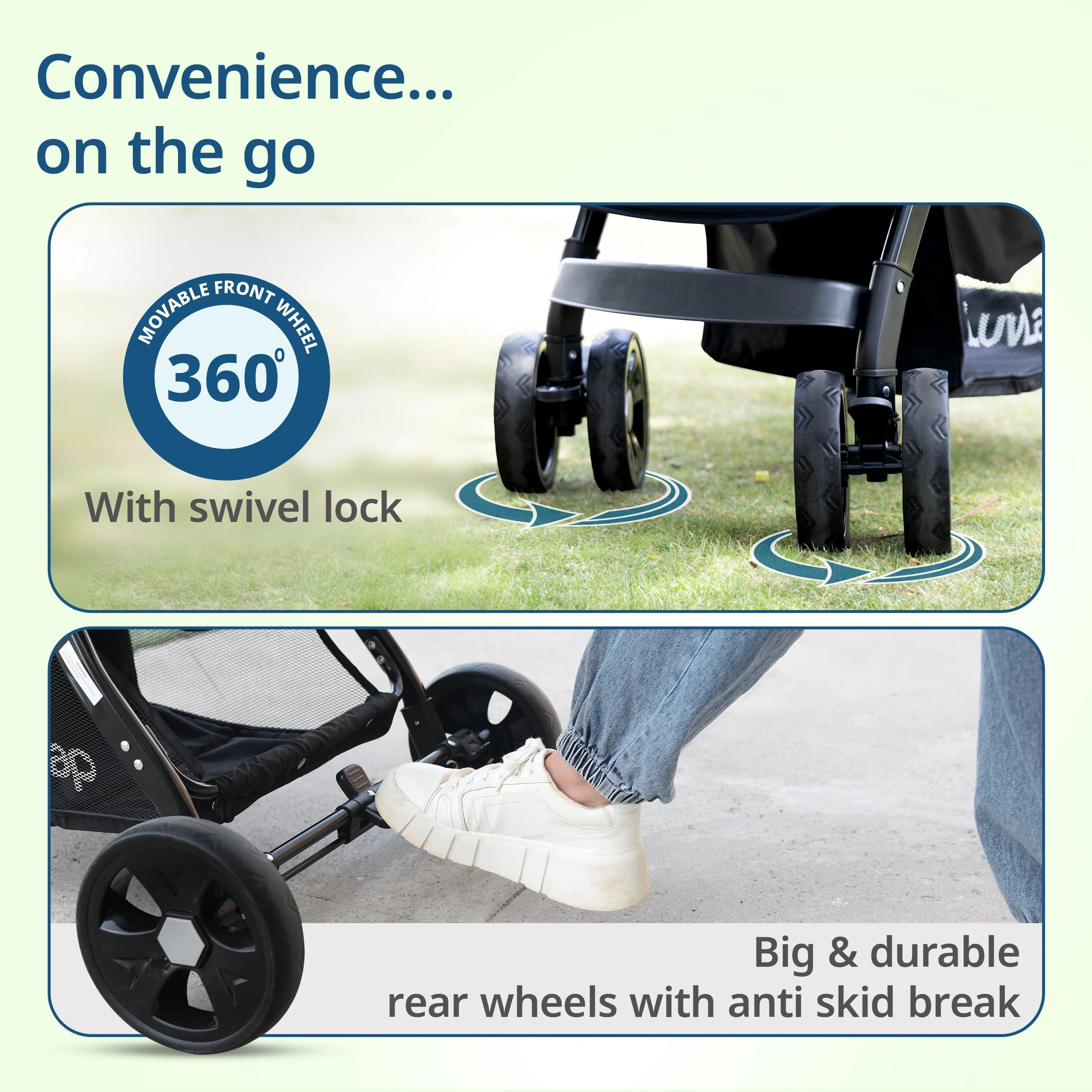 Galaxy Baby Stroller, Pram for Baby with 5 Point Safety Harness, Spacious Cushioned seat with Multi Level seat Recline, Easy Fold, Lightweight Stroller for 0 to 3 Years (Black) - Image 5